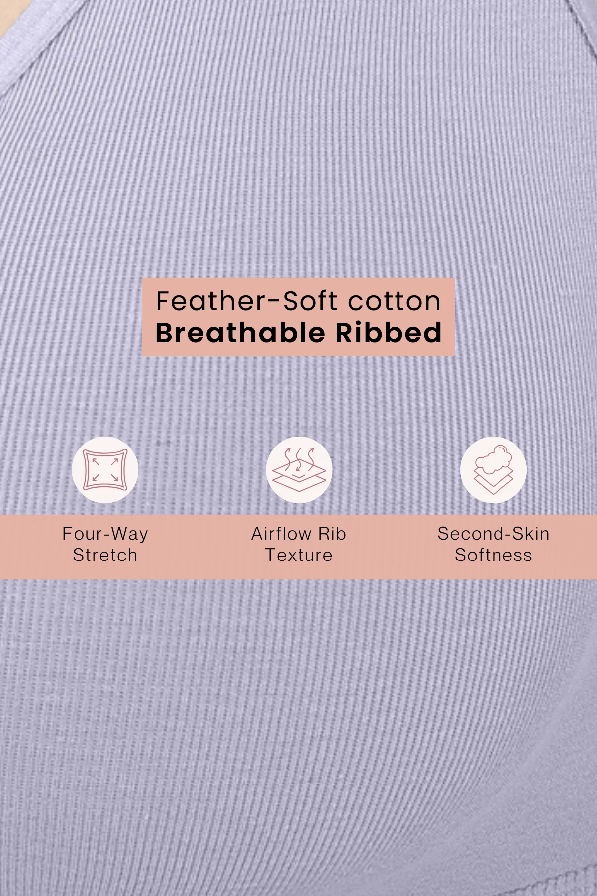 Lira Ribbed Cotton Nursing Padded Bra - M-Blue - Image 5