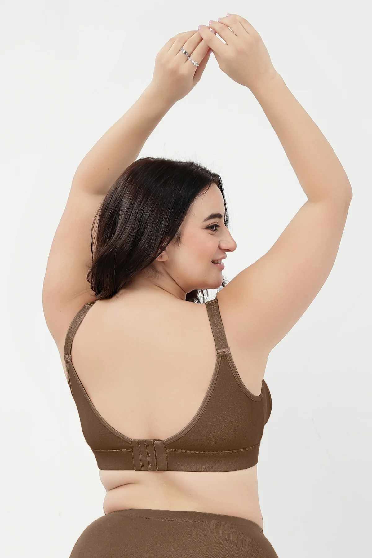 Lira Ribbed Cotton Nursing Padded Bra - Mocha - Image 10