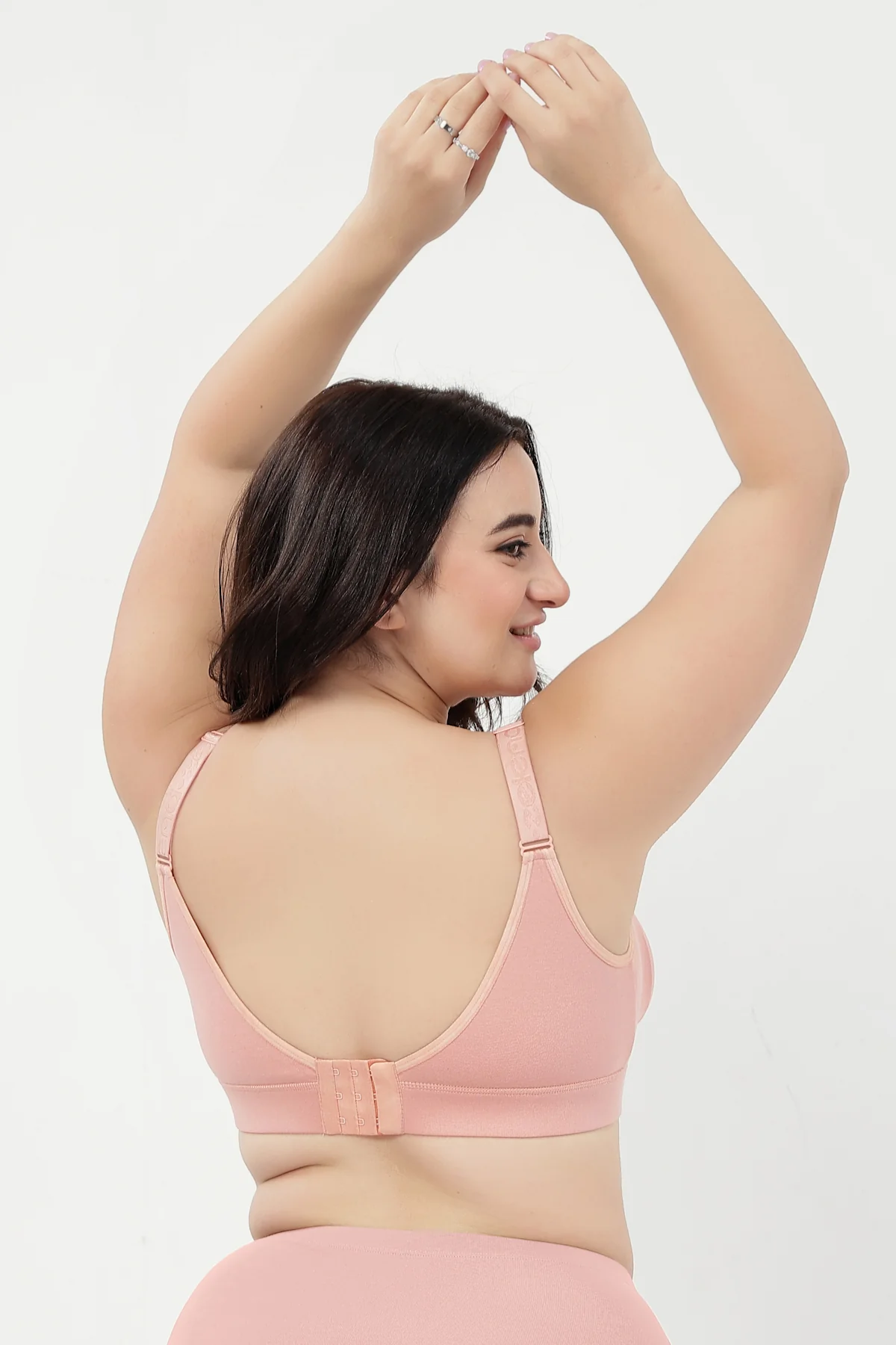 Lira Ribbed Cotton Nursing Padded Bra - Rose Gold - Image 11
