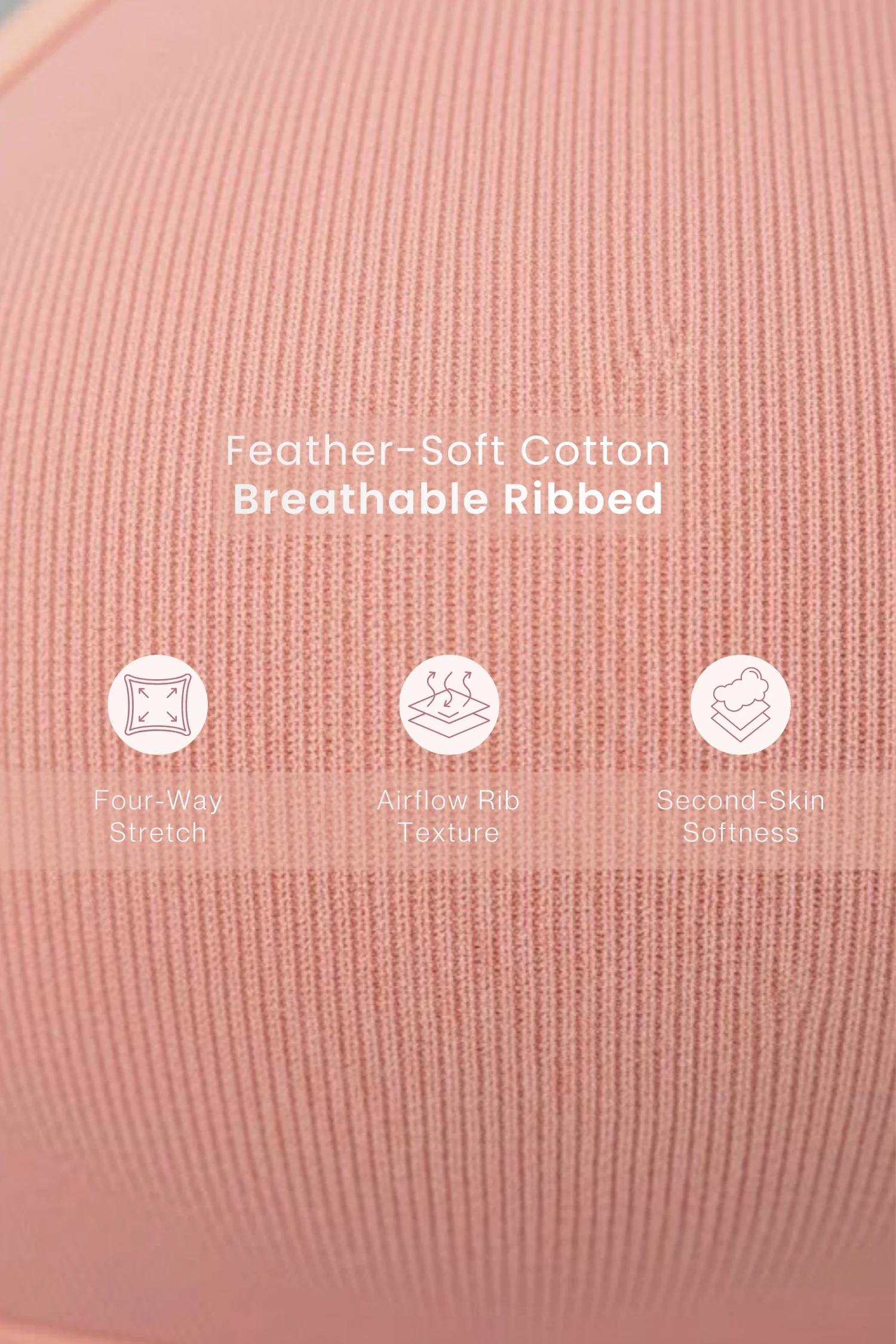 Lira Ribbed Cotton Nursing Padded Bra - Rose Gold - Image 5