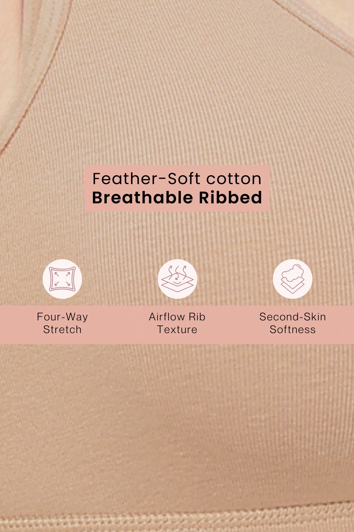 Lira Ribbed Cotton Nursing Padded Bra - Skin - Image 4
