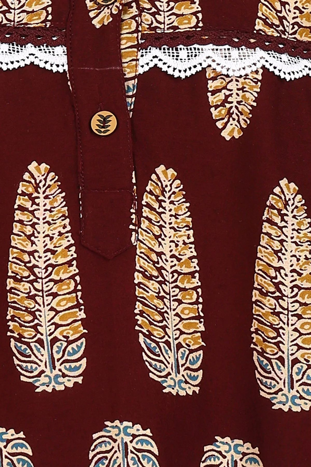 Maroon Printed 100% Soft Cotton Zipless Maternity Maxi - Image 14