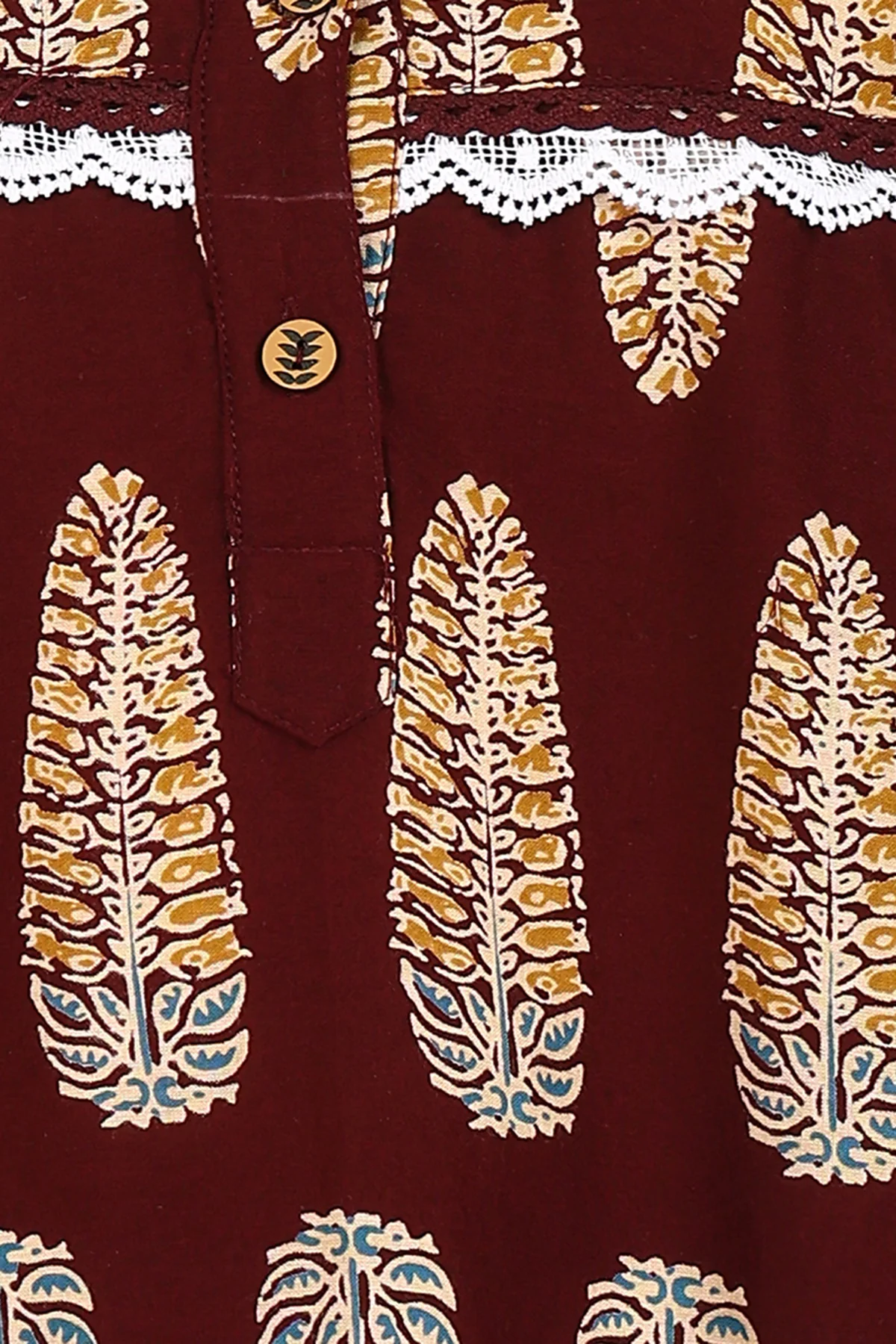 Maroon Printed 100% Soft Cotton Zipless Maternity Maxi - Image 9