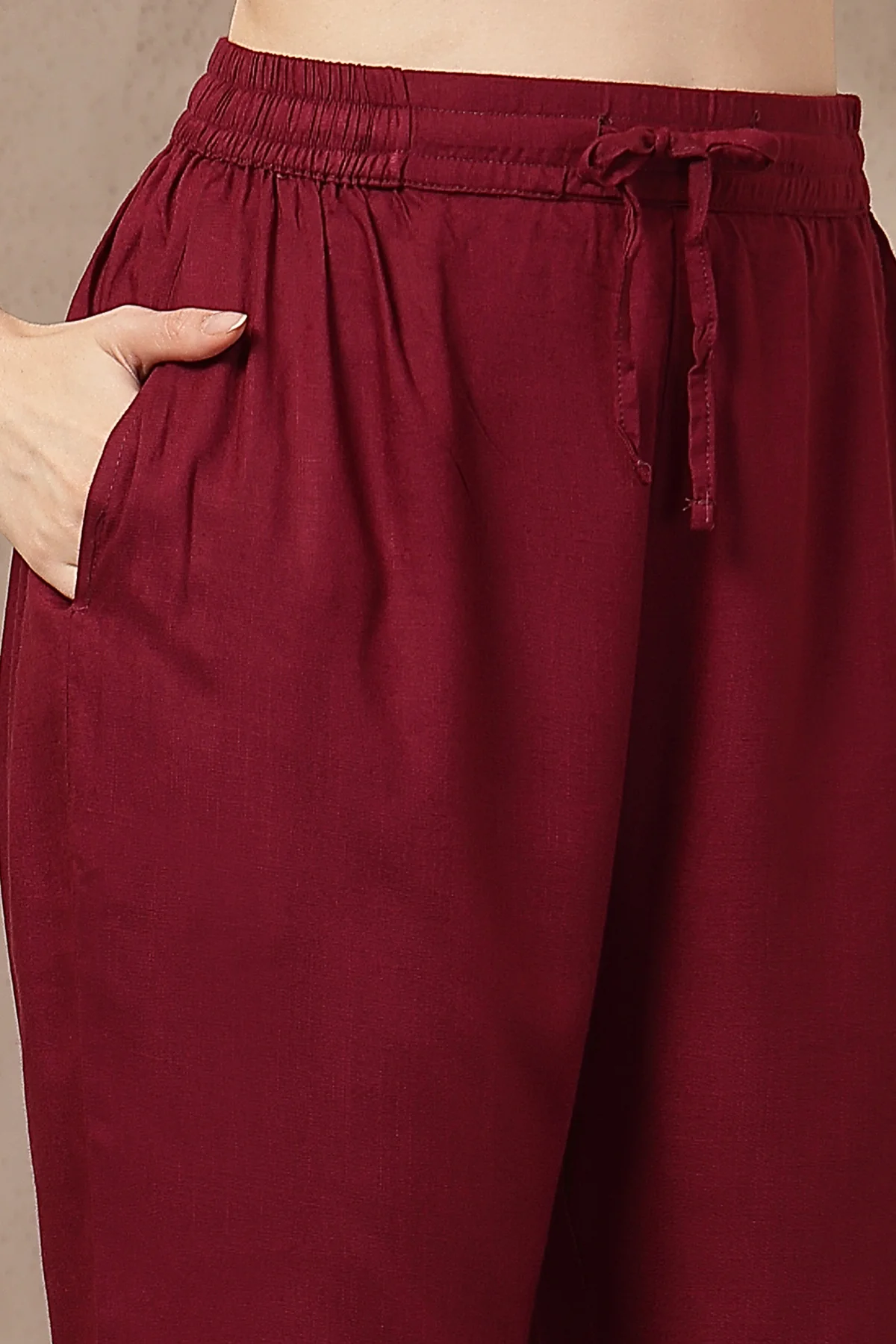 Maternity Concealed Zip Feeding Kurta Set with Dupatta - Maroon - Image 5