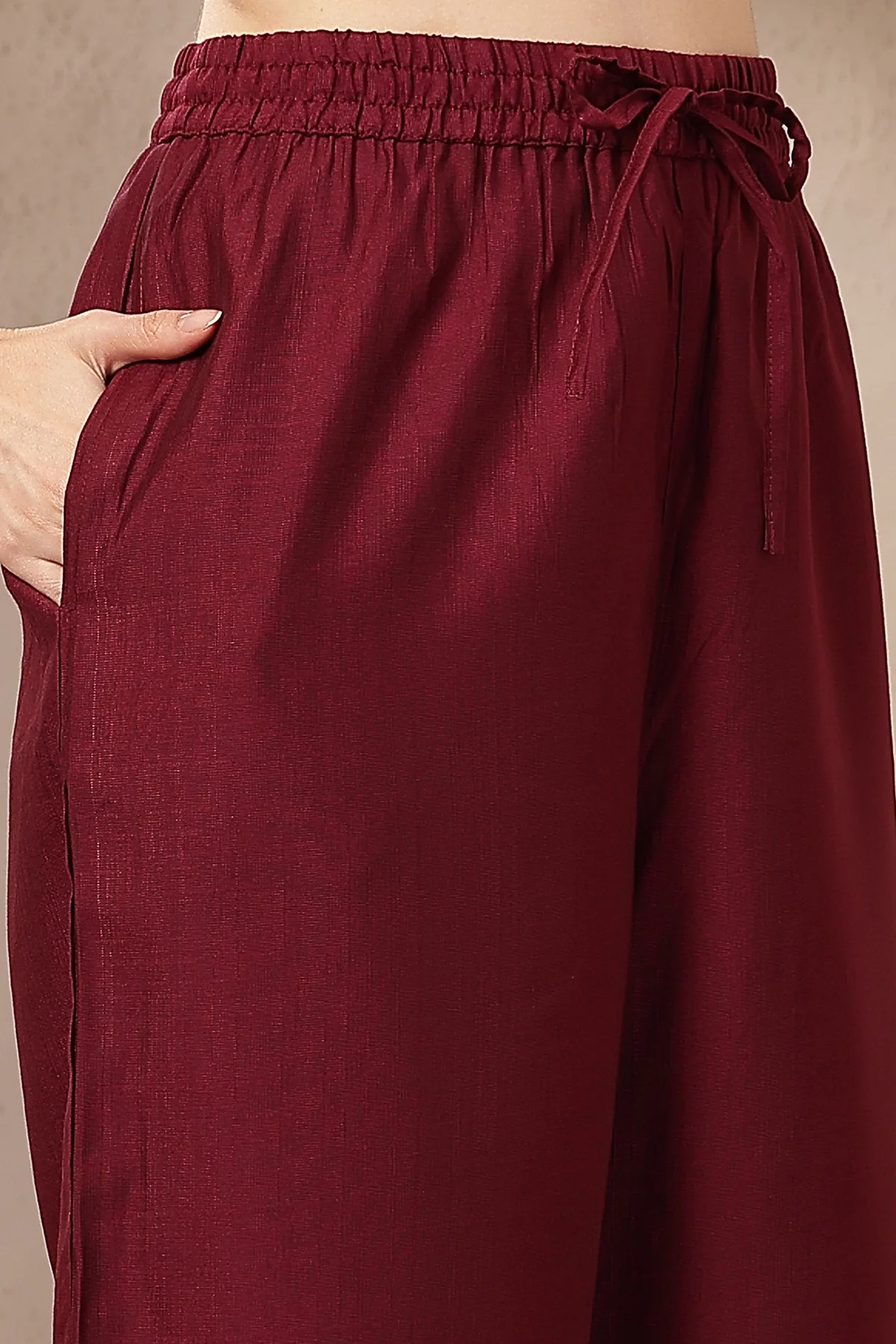 Maternity Zipless Feeding Suit Set with Dupatta - Deep Plum - Image 5