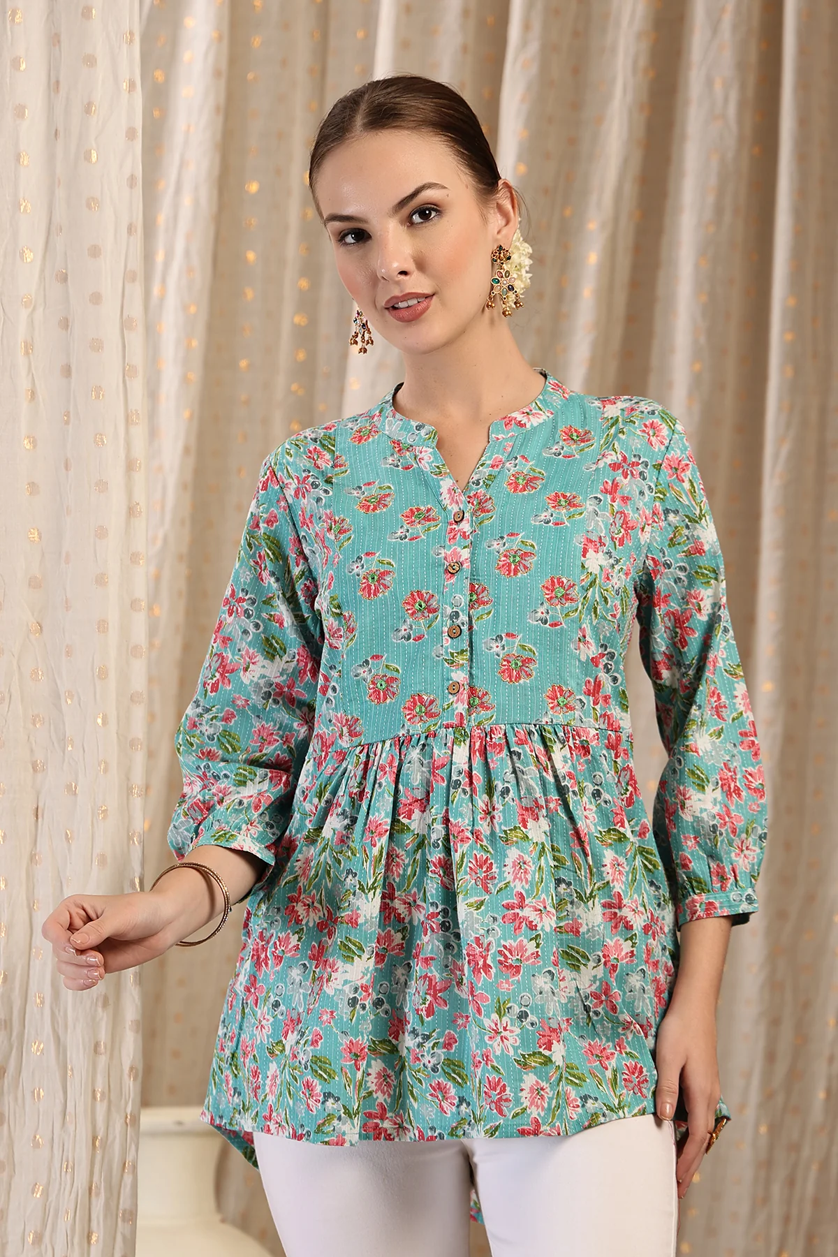 Maternity Zipless Feeding Peplum Top - Mint - Image 9