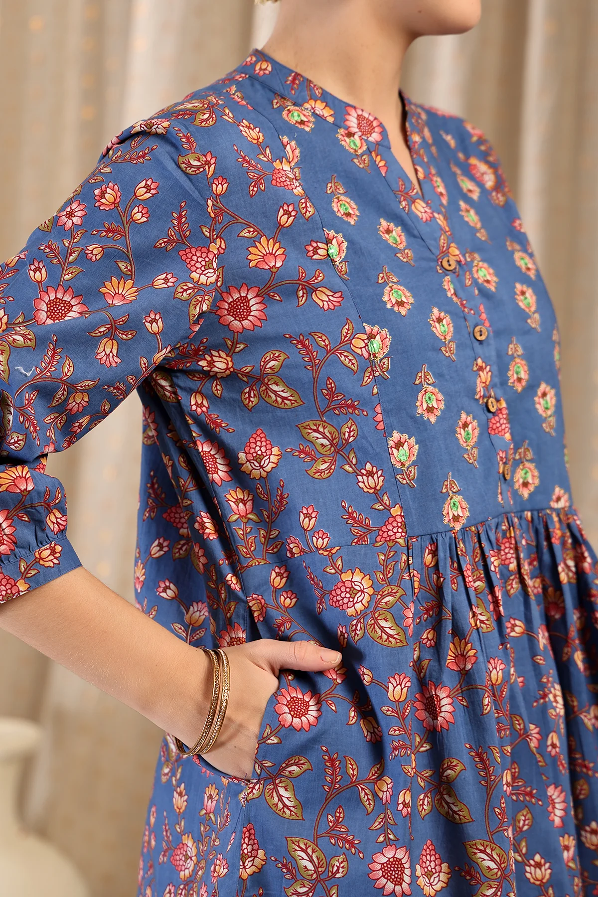Maternity Zipless Feeding Peplum Top - Royal Blue - Image 9