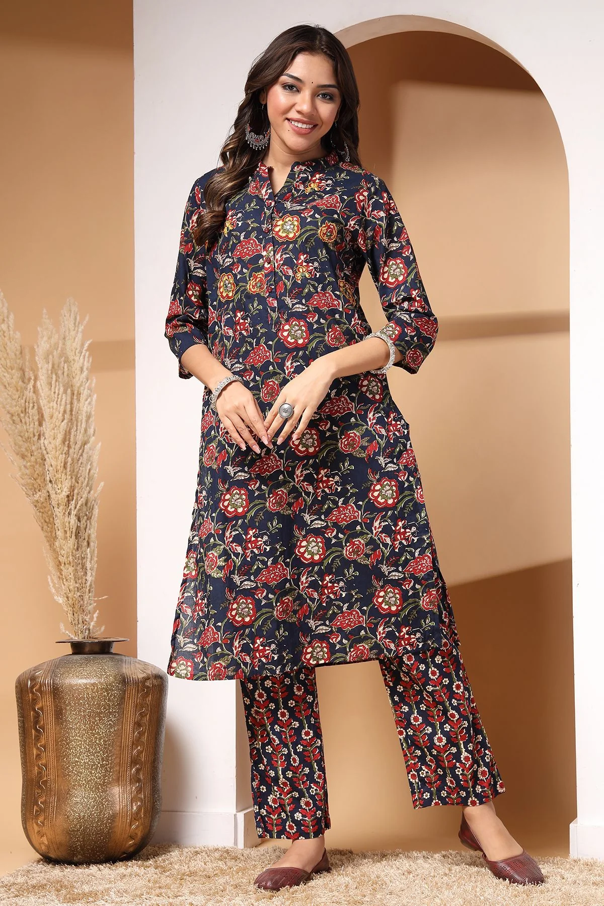 Midnight Bloom Maternity and Zipless Feeding Kurta Set - Image 10