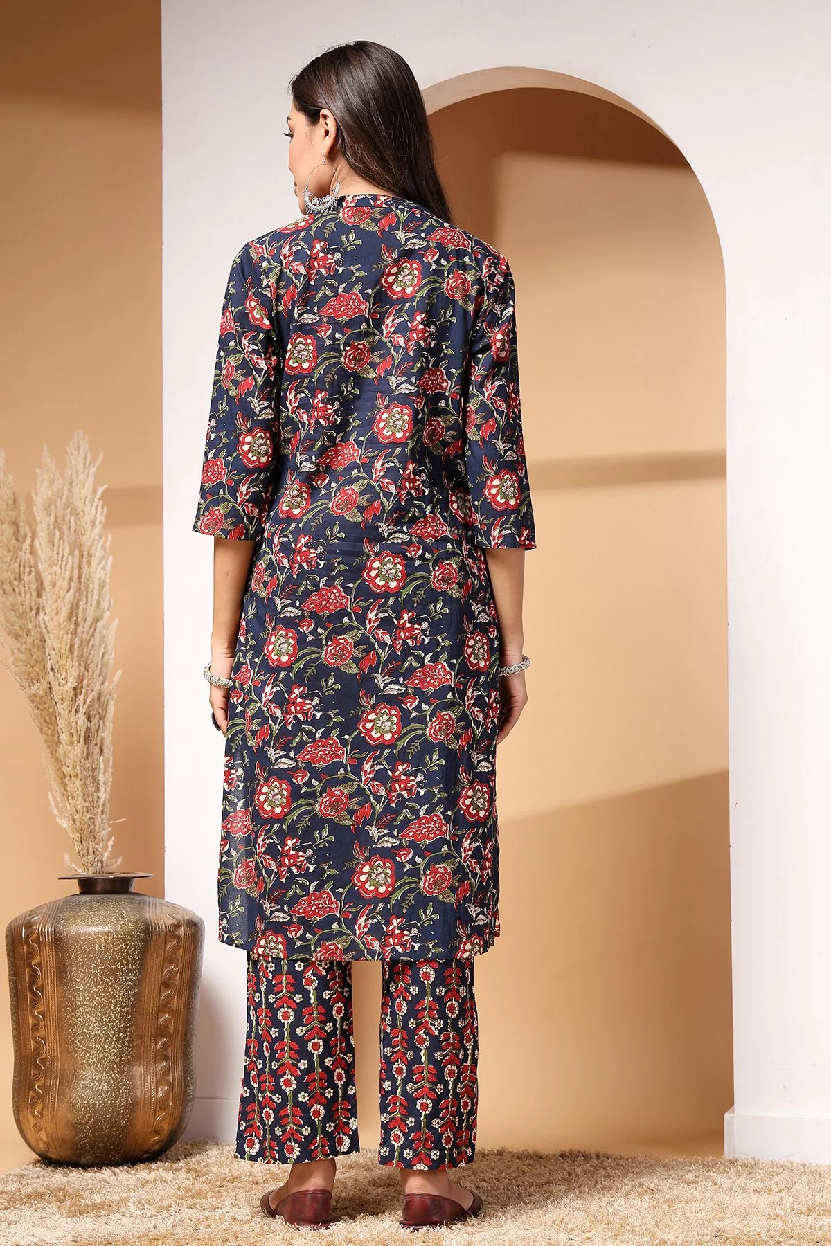 Midnight Bloom Maternity and Zipless Feeding Kurta Set - Image 6