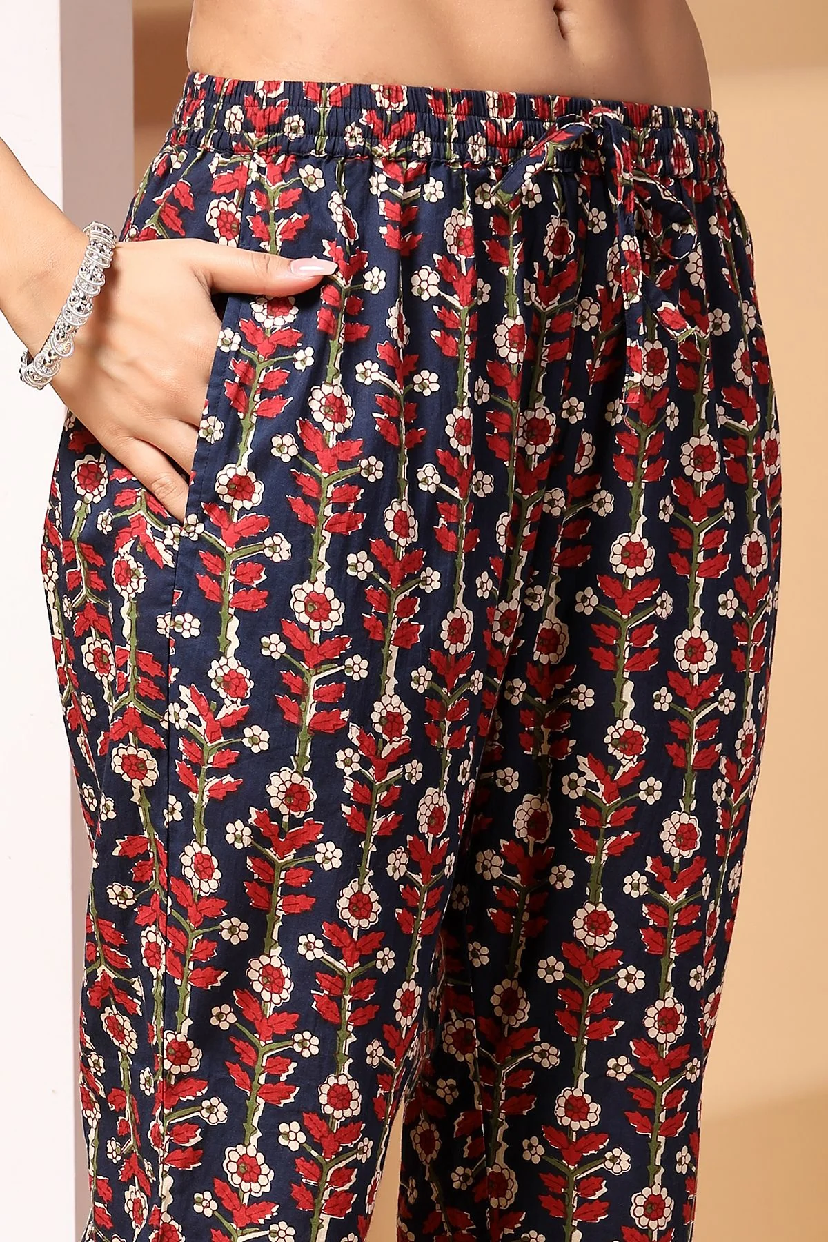 Midnight Bloom Maternity and Zipless Feeding Kurta Set - Image 8