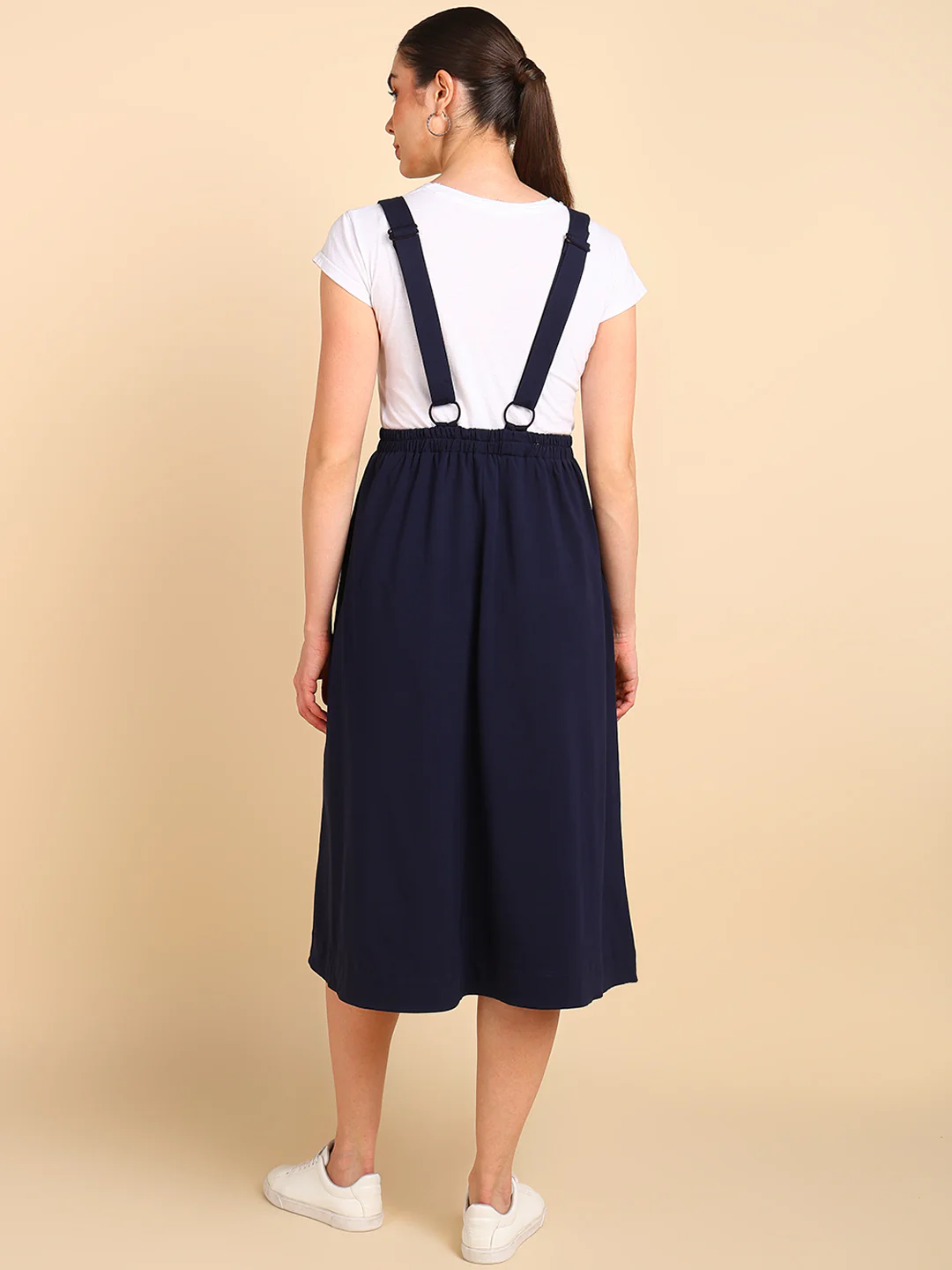 Midnight Blue 100% Cotton Jersey Maternity Skirt with Detachable Strap & Pockets - Image 5