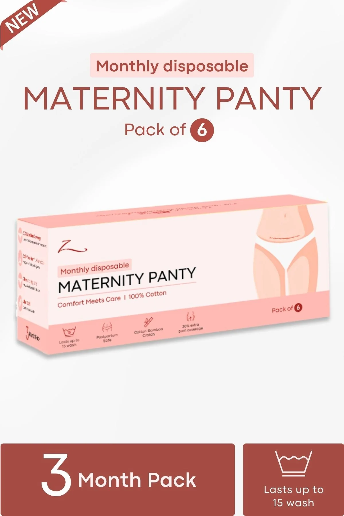 Monthly Disposable White Maternity Panty (Pack of 6) - Image 10