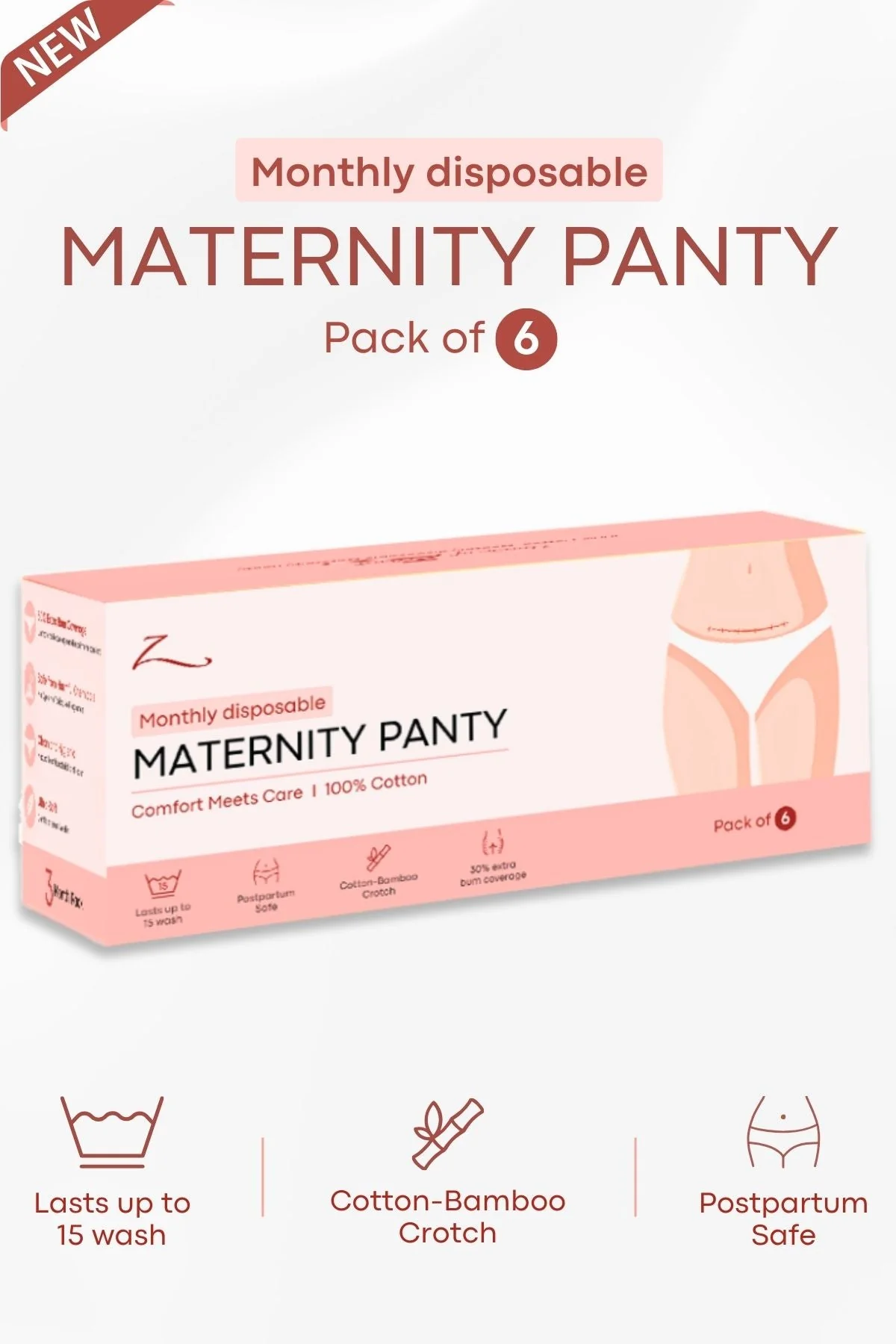 Monthly Disposable White Maternity Panty (Pack of 6) - Image 17
