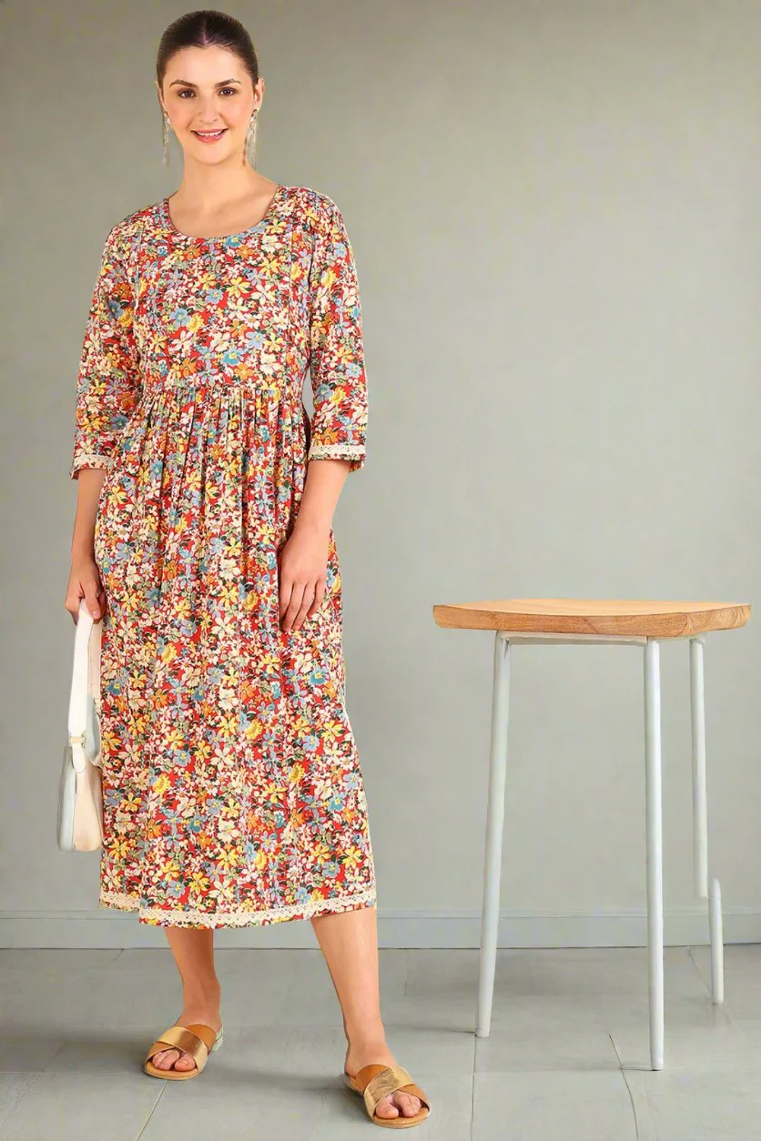 Bloom Anarkali Feeding Kurti - Image 9