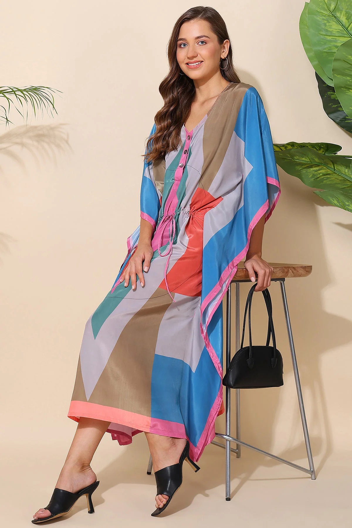 Multicolor Maternity Zipless Feeding Kaftan - Image 5