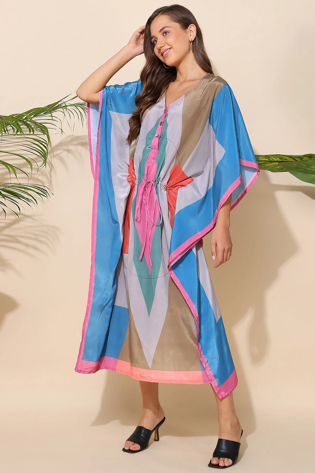 Multicolor Maternity Zipless Feeding Kaftan - Image 7