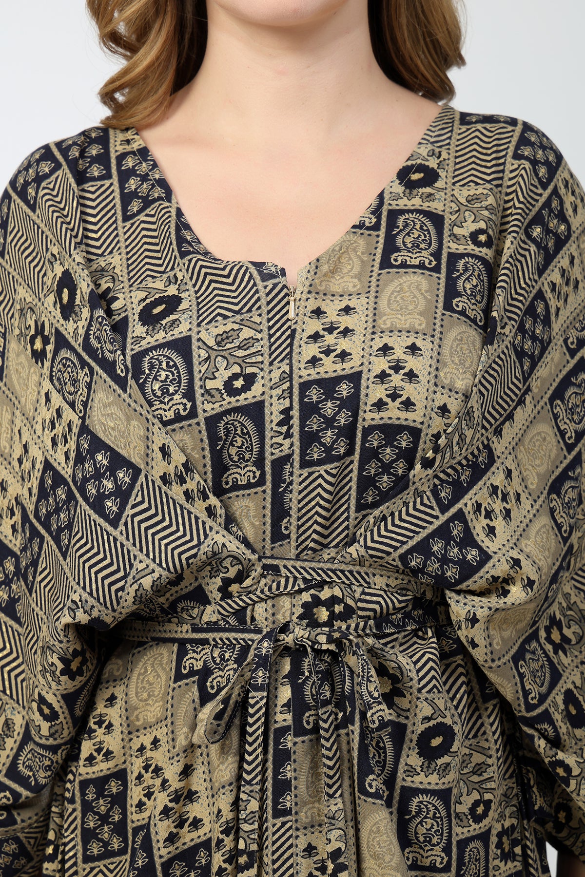 Maternity Concealed Zip Feeding Kaftan - Blue - Image 10