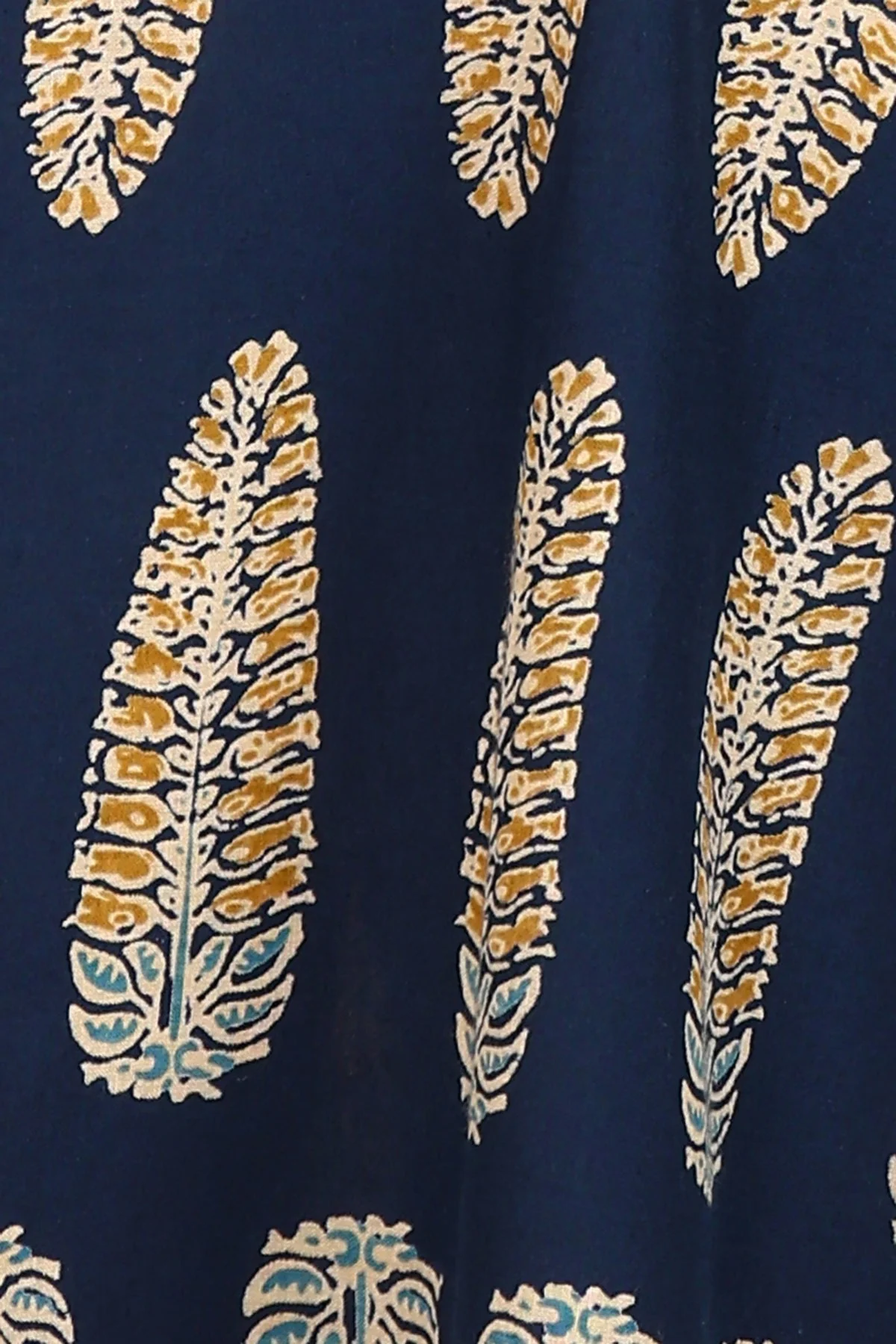 Navy Blue Printed 100% Soft Cotton Zipless Maternity Maxi - Image 13