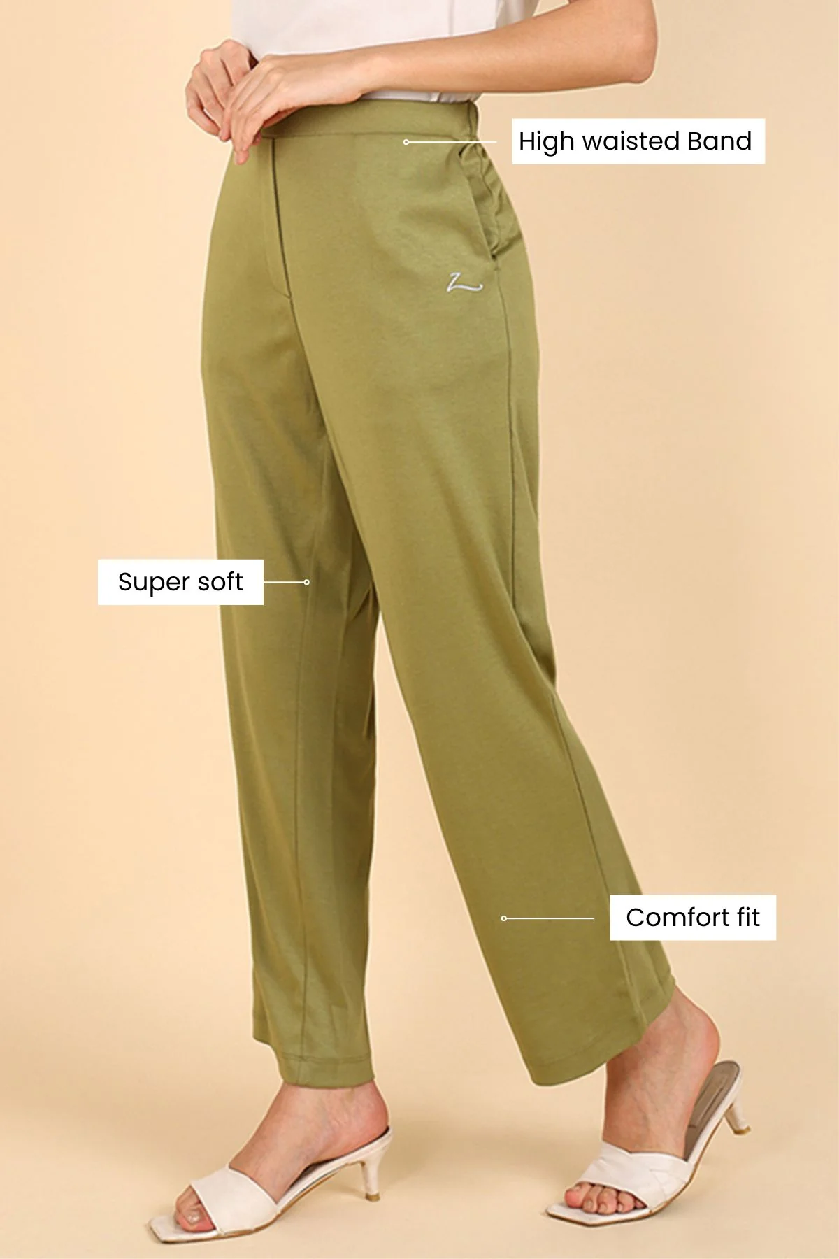 Olive Flare Pants (Pregnancy & Postpartum) - Image 2