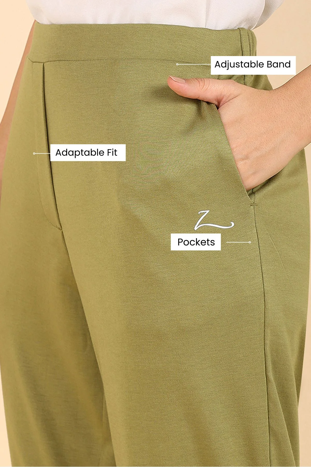 Olive Flare Pants (Pregnancy & Postpartum) - Image 3