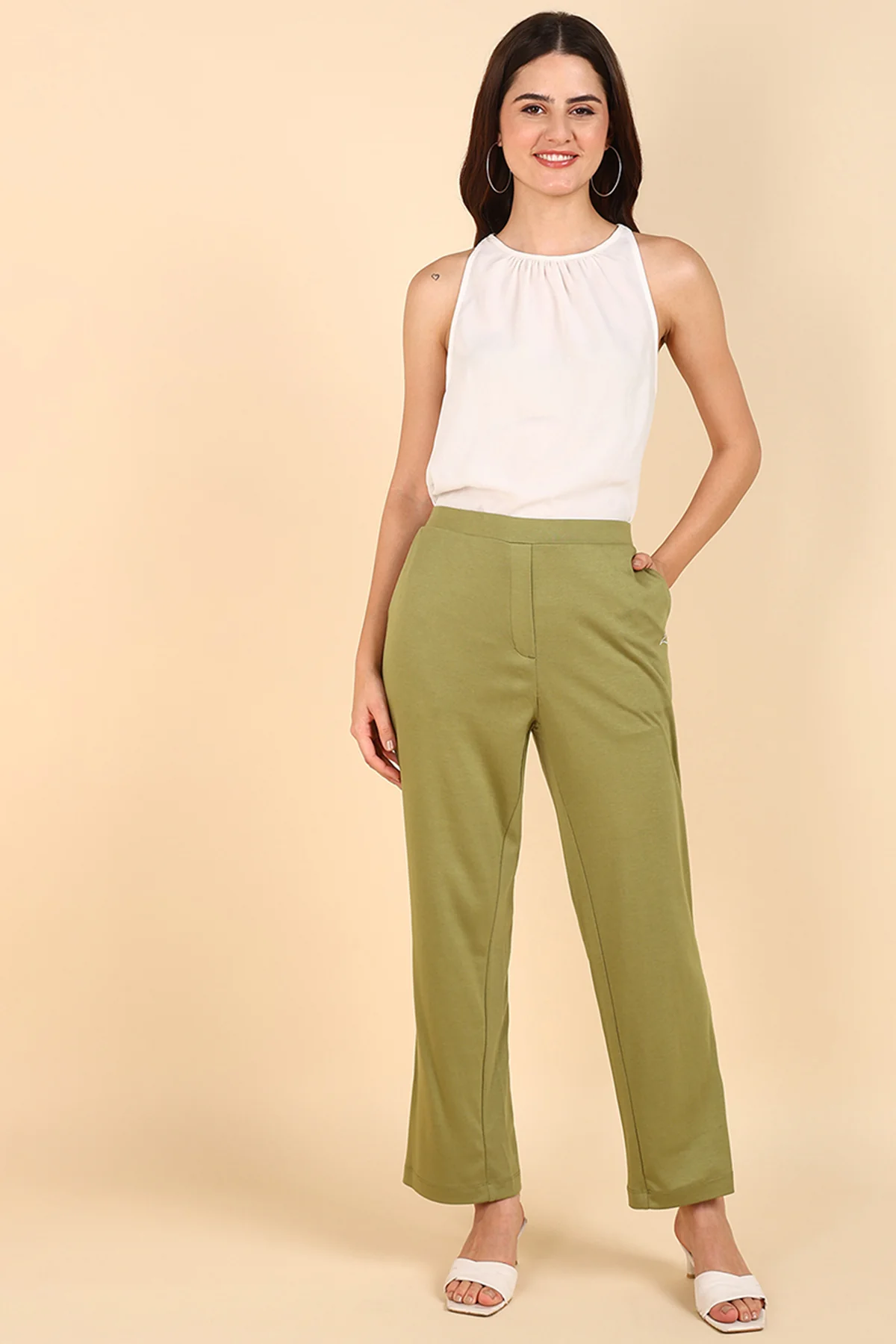 Olive Flare Pants (Pregnancy & Postpartum) - Image 5