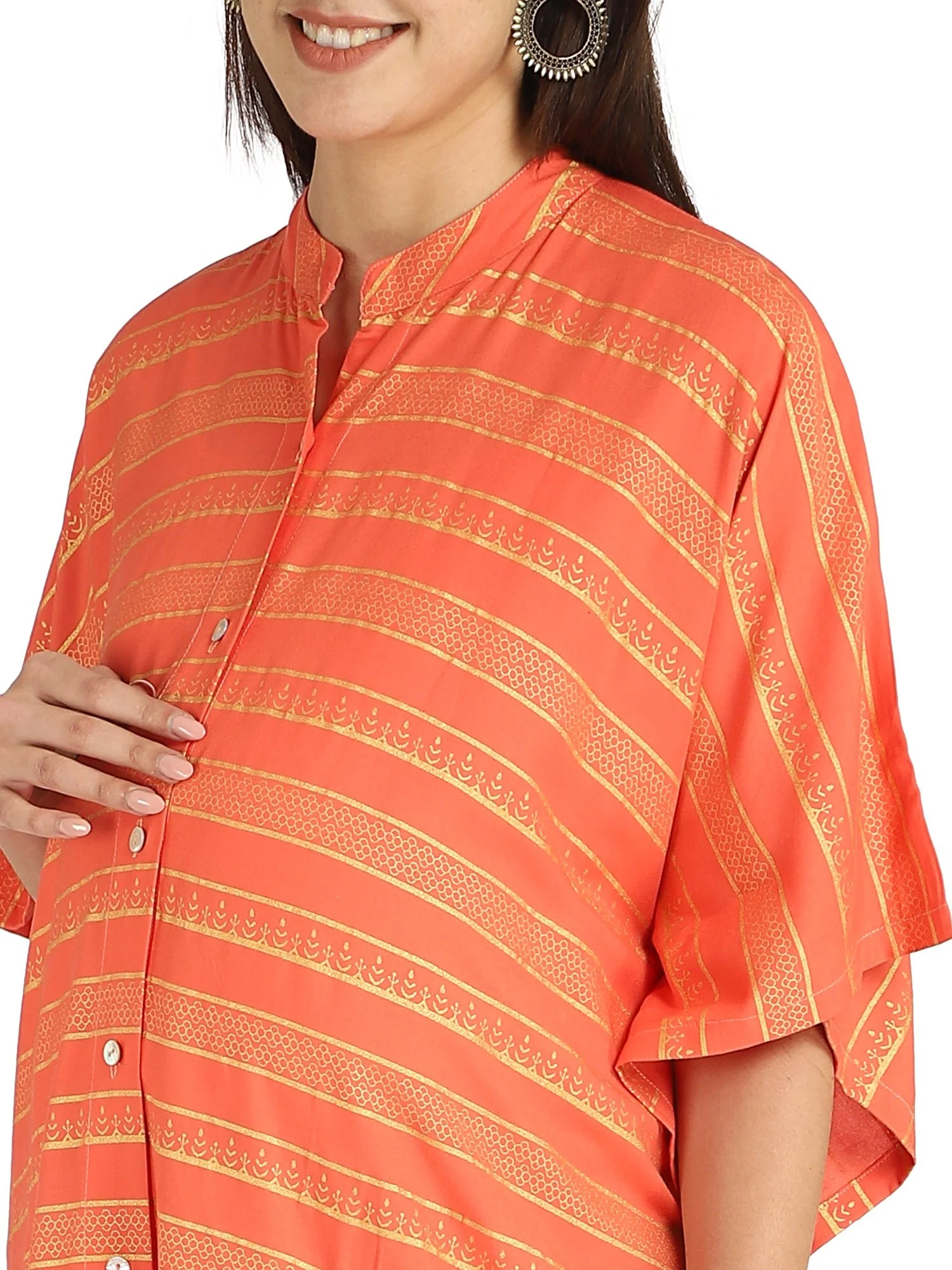 Orange Maternity Kaftan - Image 4