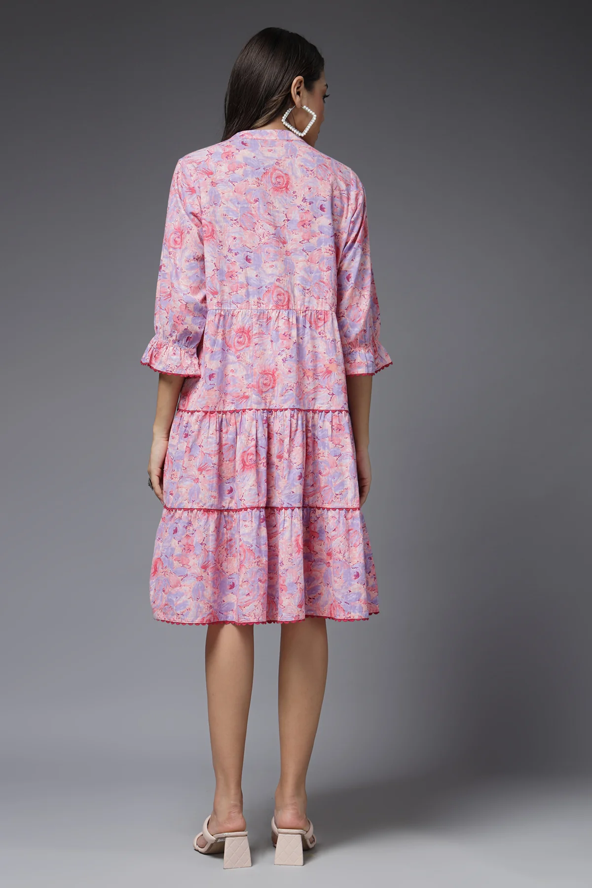 Pastel Paradise Maternity & Feeding Tier Dress - Image 5