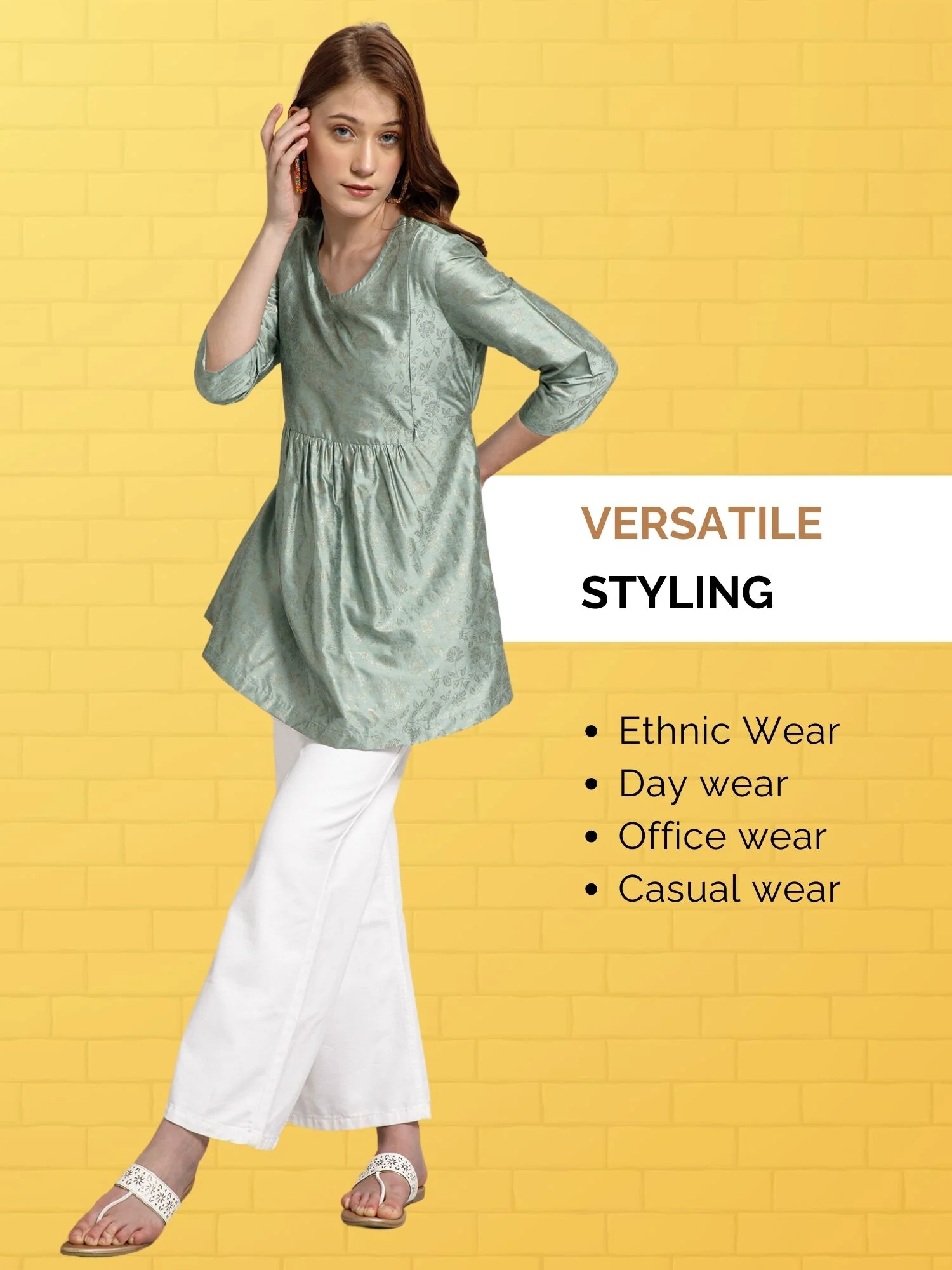 Pebble Grey Printed Maternity Short Top  with Pocket - Image 9