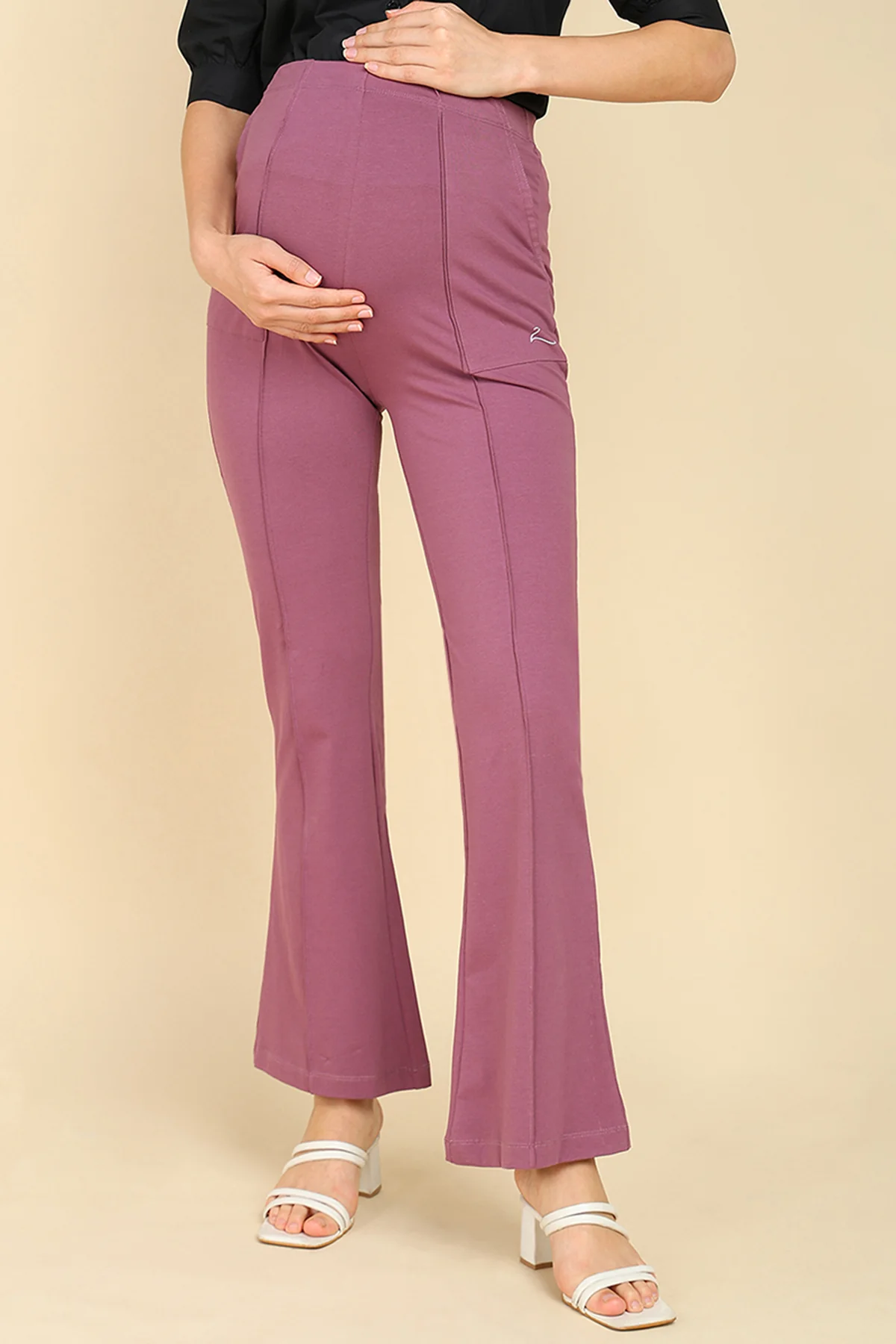 Pleated Pants Cotton Rosewood Maternity Pants (Pregnancy & Postpartum) - Image 12
