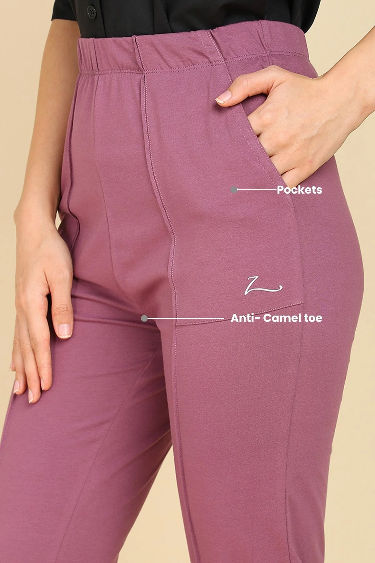 Pleated Pants Cotton Rosewood Maternity Pants (Pregnancy & Postpartum) - Image 5
