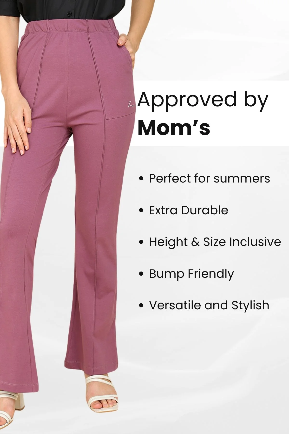 Pleated Pants Cotton Rosewood Maternity Pants (Pregnancy & Postpartum) - Image 6