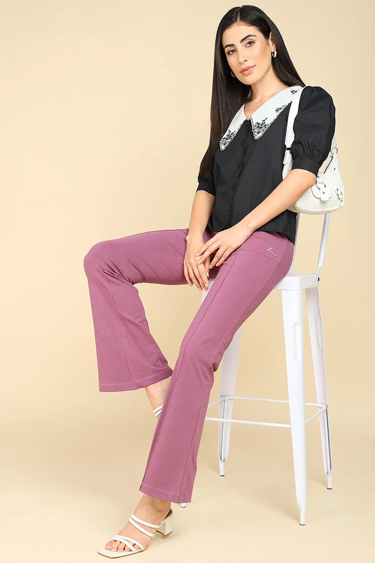 Pleated Pants Cotton Rosewood Maternity Pants (Pregnancy & Postpartum) - Image 9