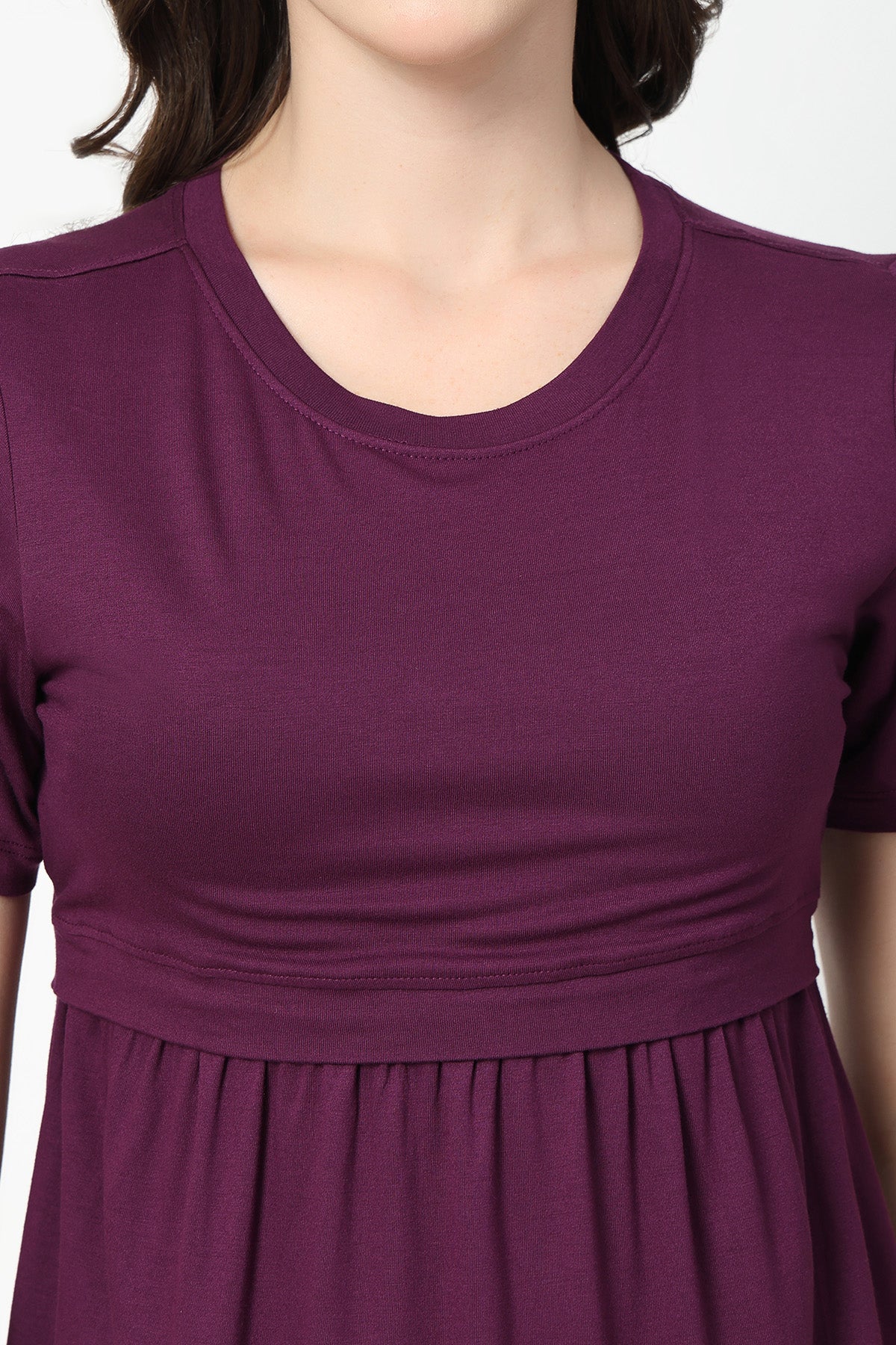 Plum Maternity Zipless Feeding Gathered Top - Image 5