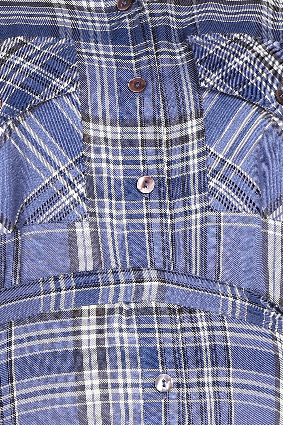 Powder Blue 100% Viscose Rayon Check Shirt Zipless Feeding Dress - Image 6