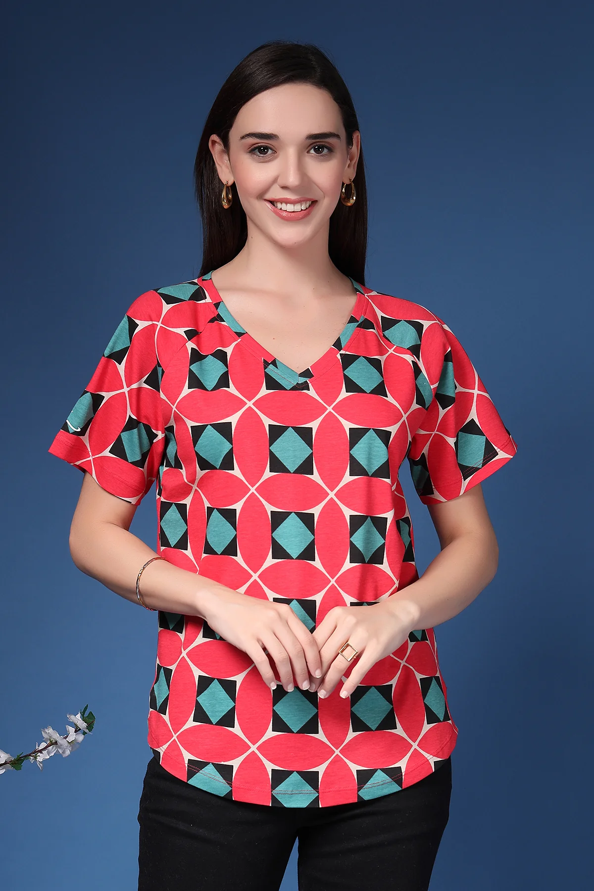 Red Maternity Feeding Top (Side Zip) - Image 5
