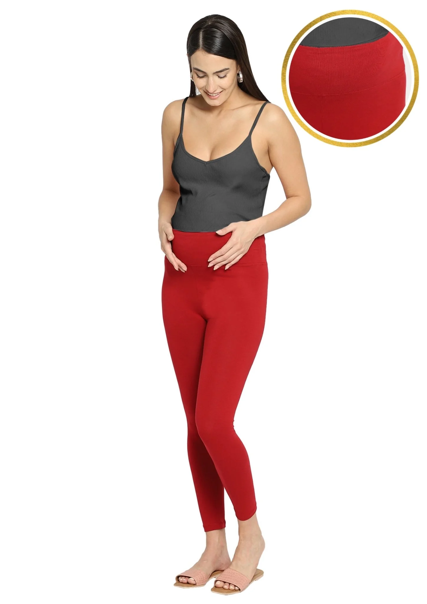 Zactive™ Red Pregnancy & Maternity Leggings - Image 2