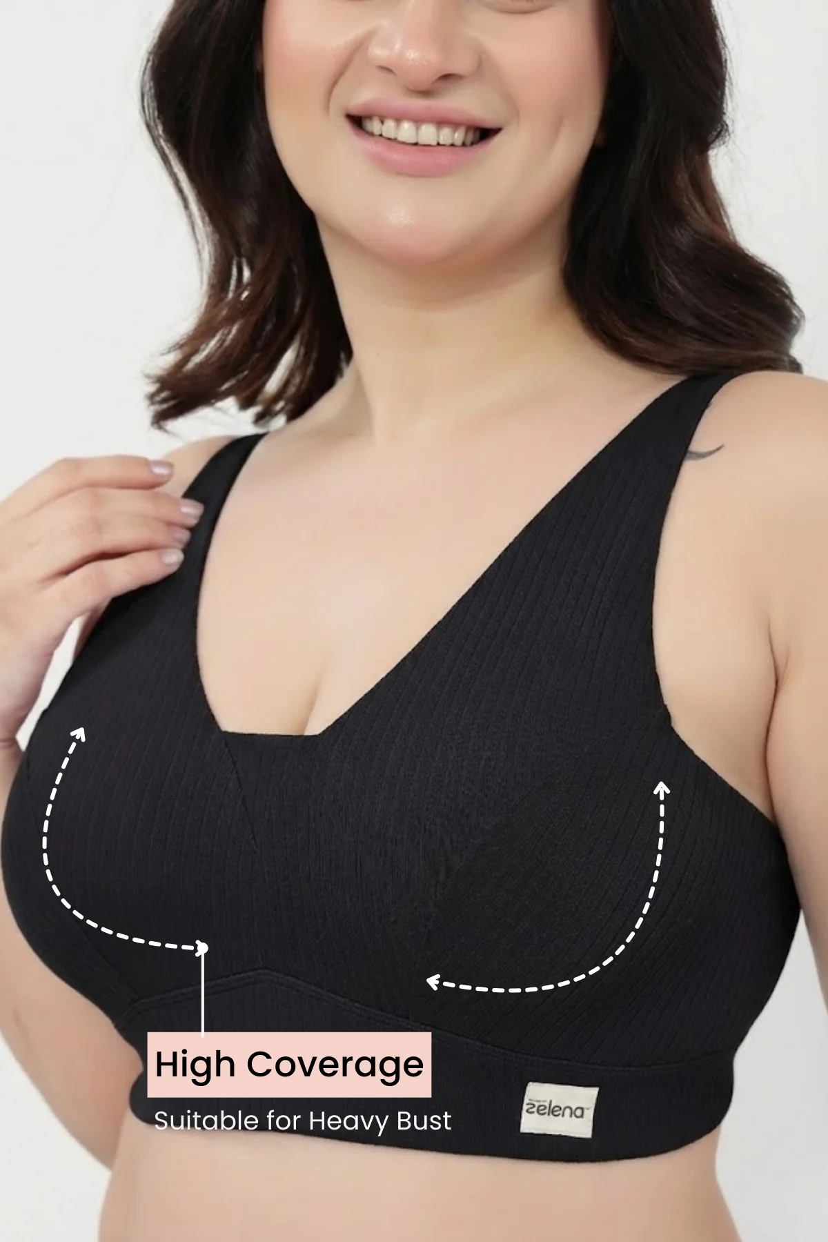 Sera Broad-Rib Bra - Black - Image 5