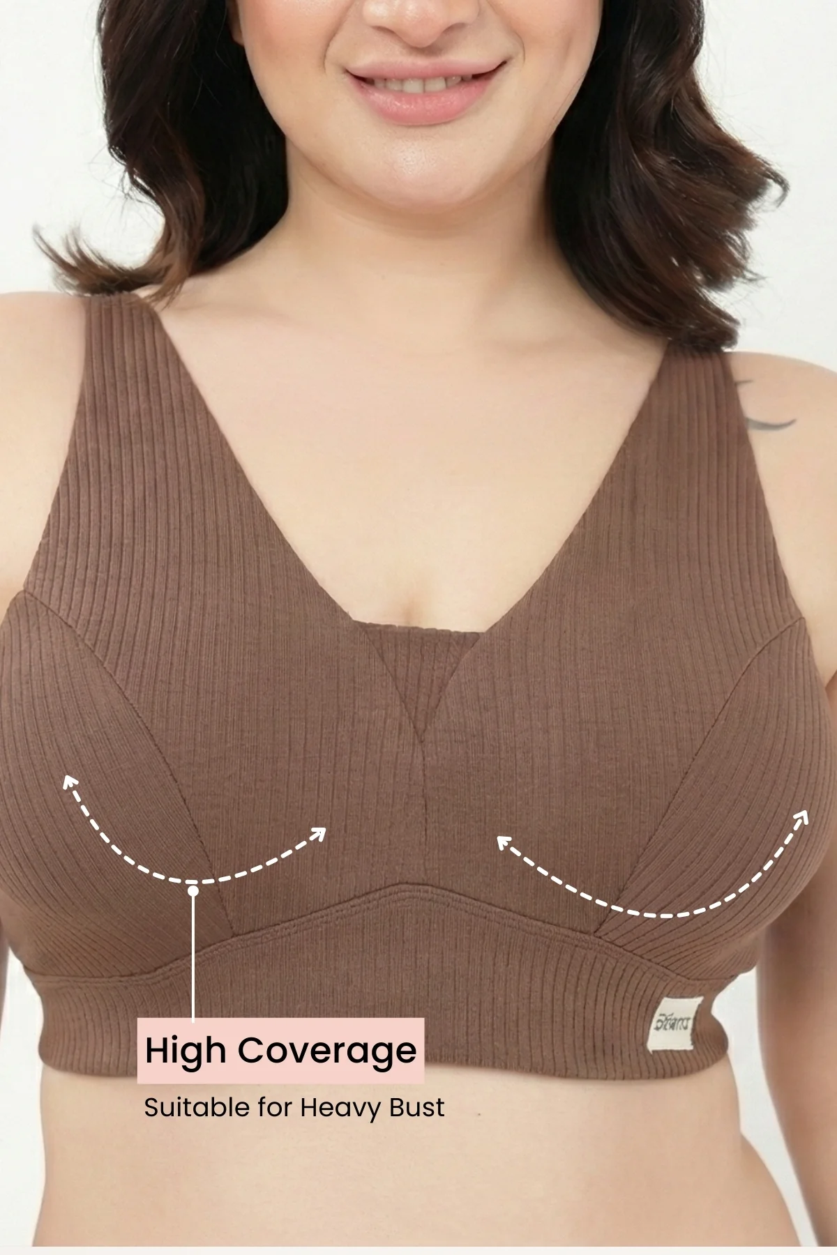 Sera Broad-Rib Bra - Mocha - Image 4