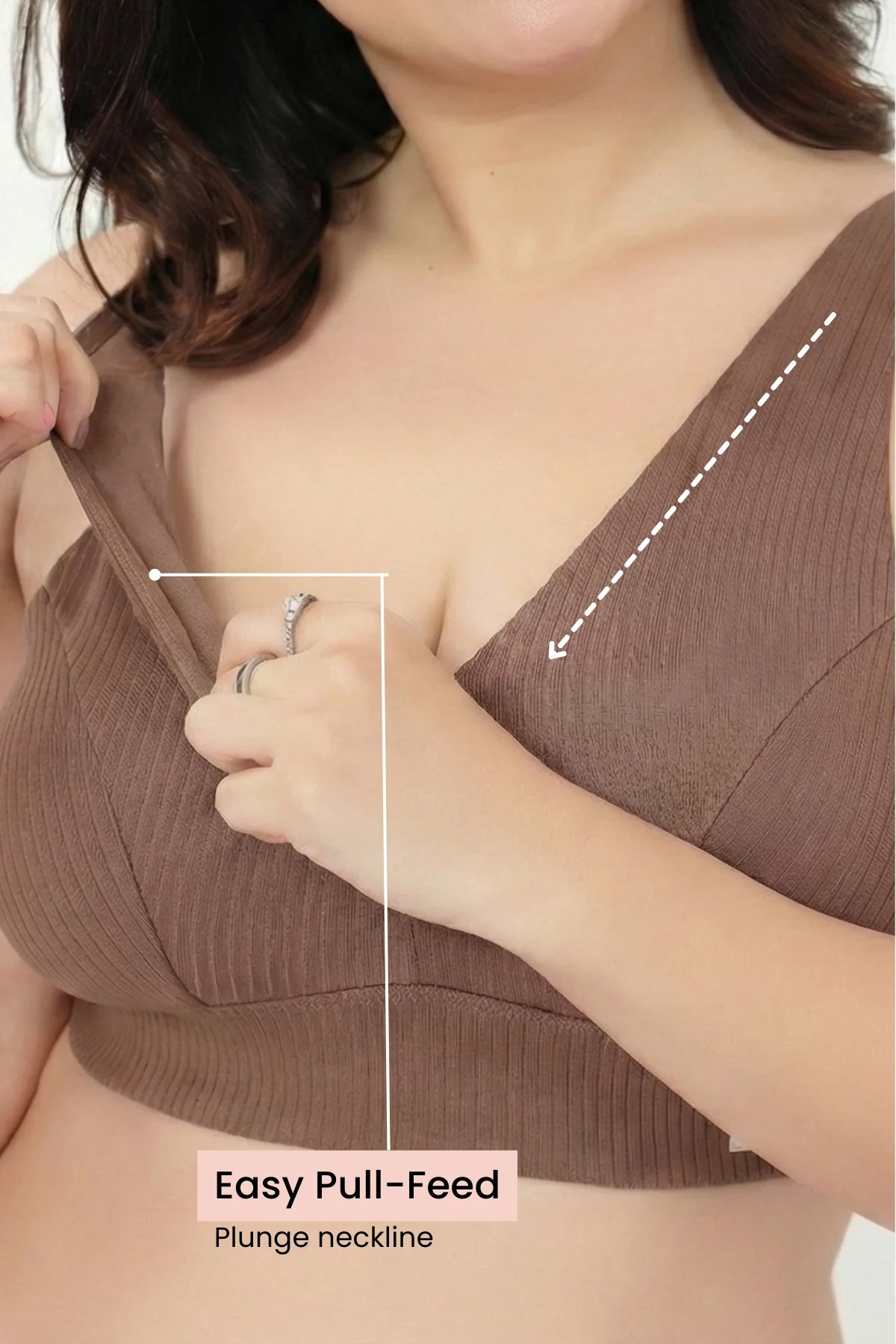 Sera Broad-Rib Bra - Mocha - Image 5