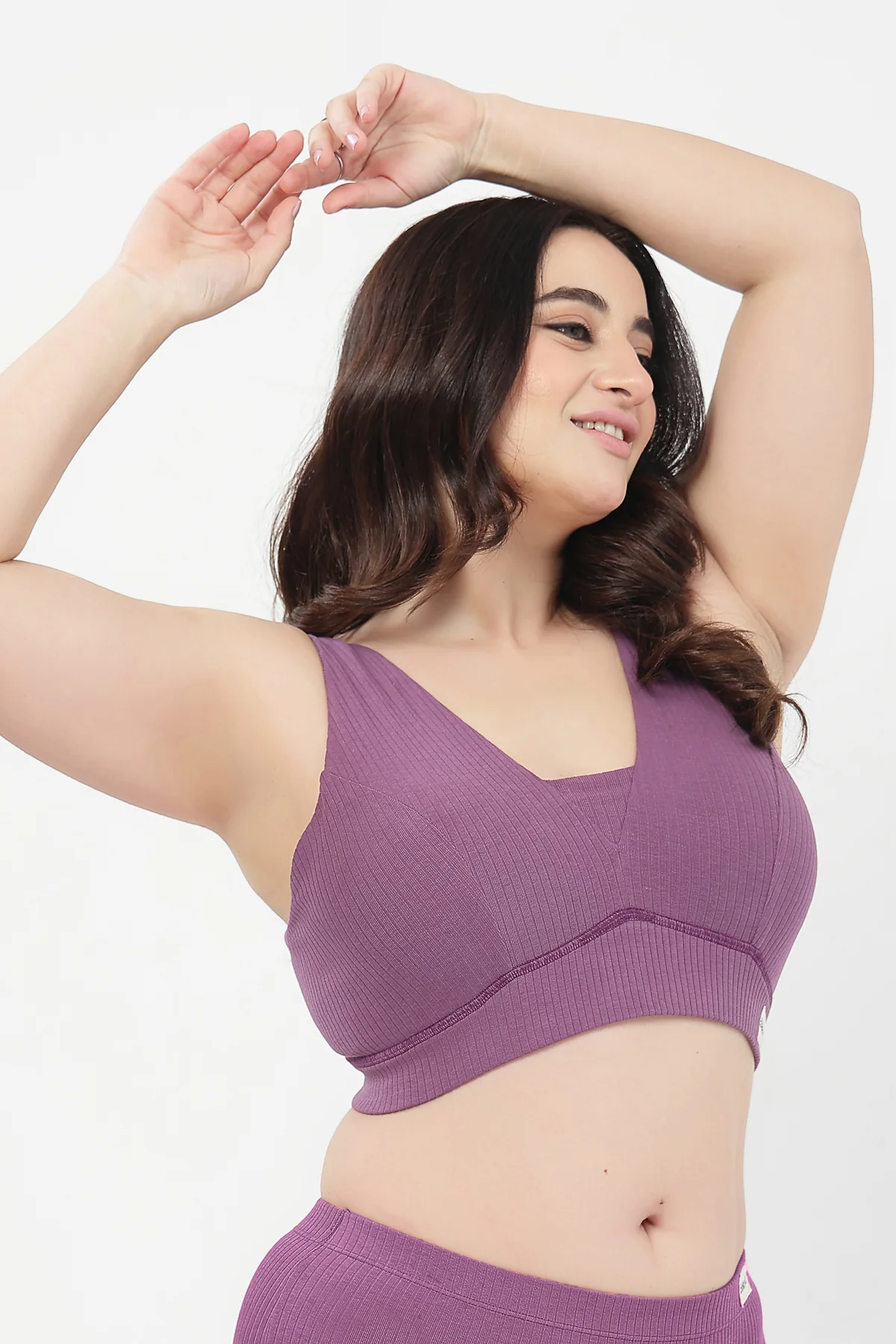 Sera Broad-Rib Bra - Purple - Image 11