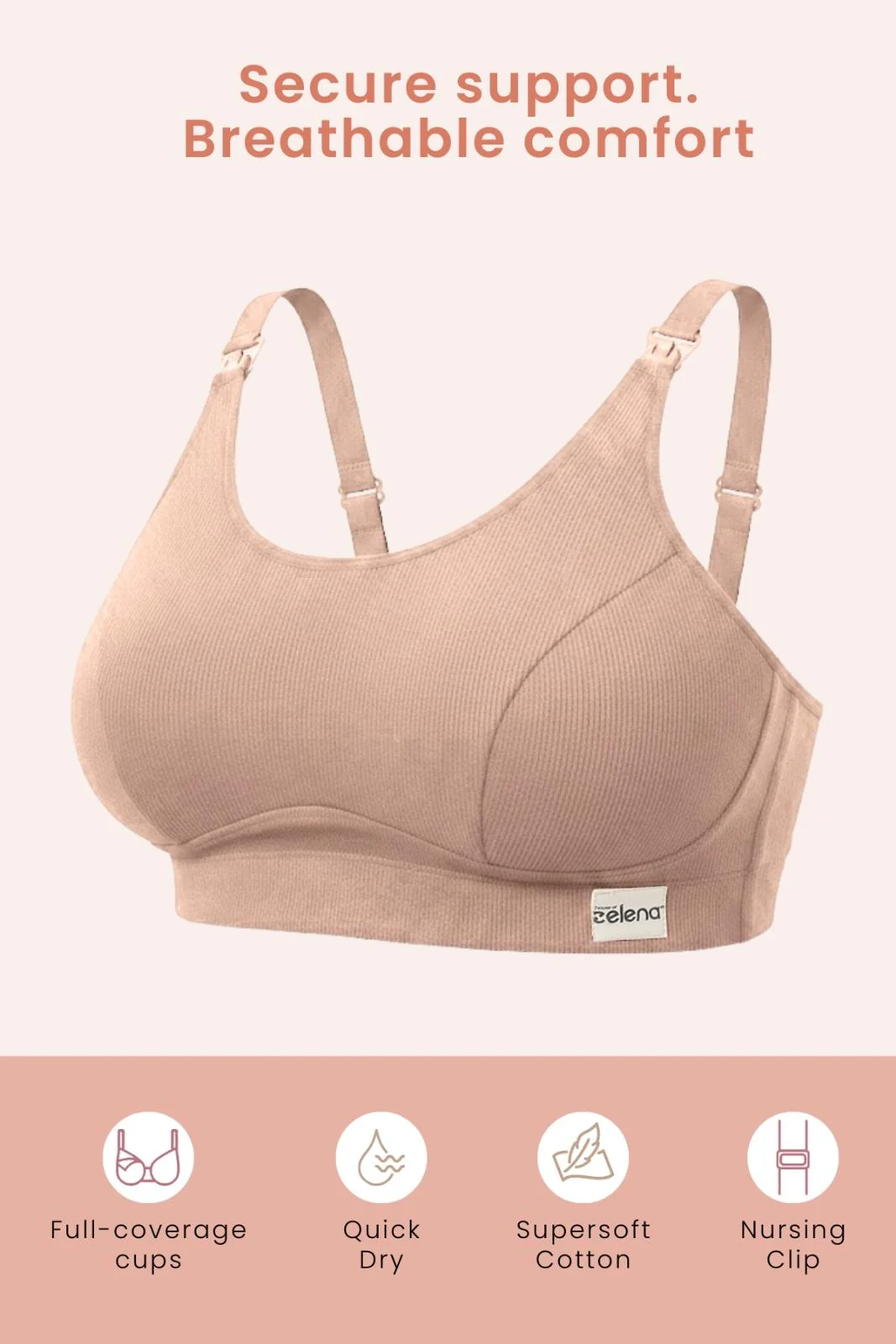 Riva Fine Rib Bra & Mid Rise Panty Set - Skin - Image 4