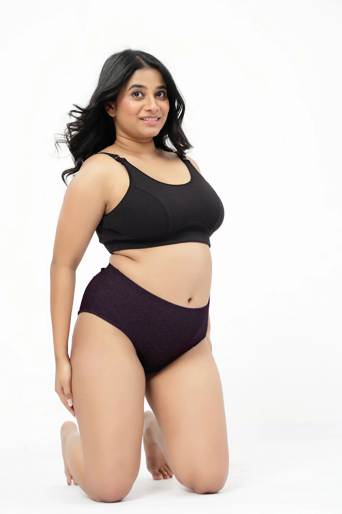 Riva Fine-Rib Cotton Feeding Bra - Black - Image 14