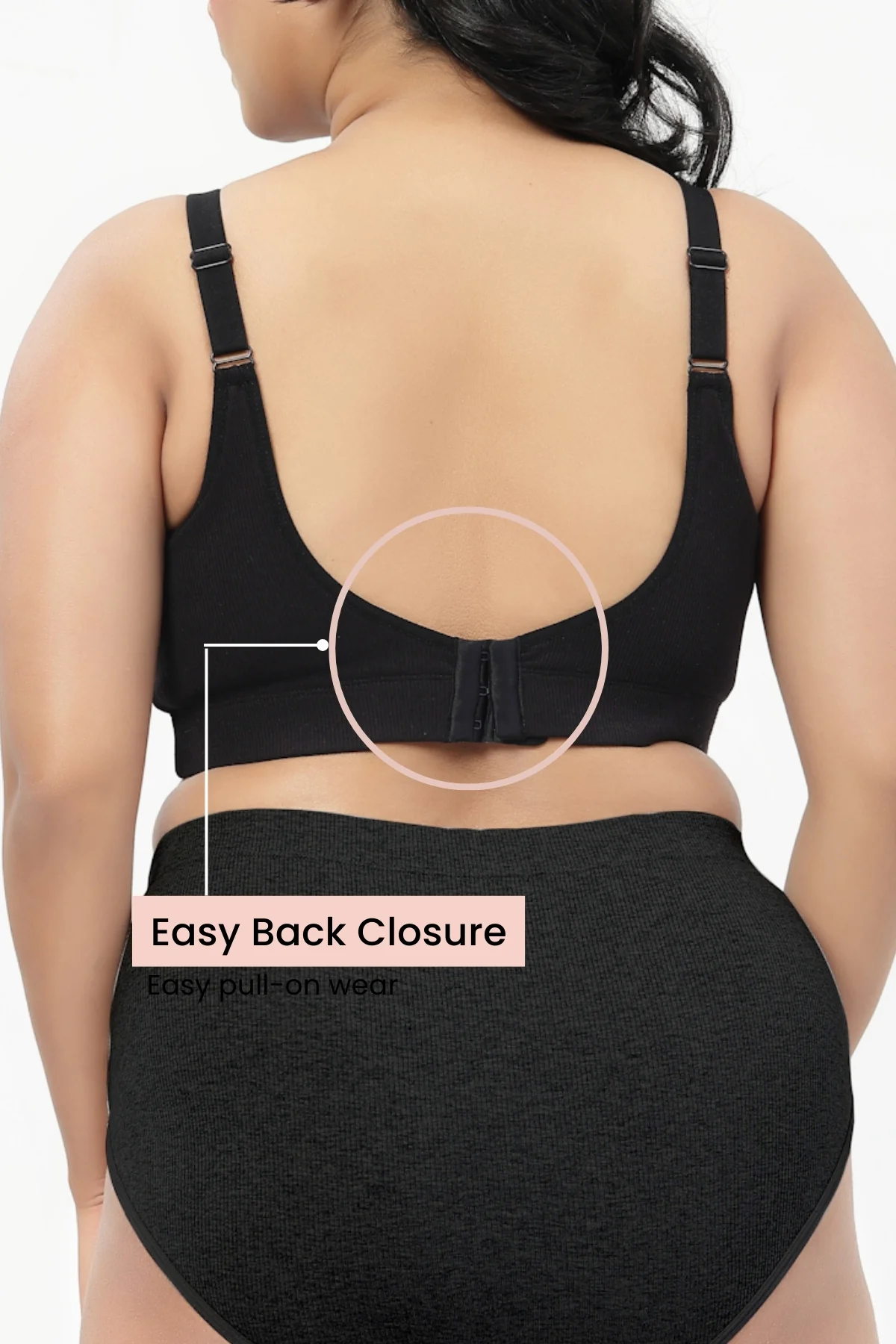 Riva Fine-Rib Cotton Feeding Bra - Black - Image 3