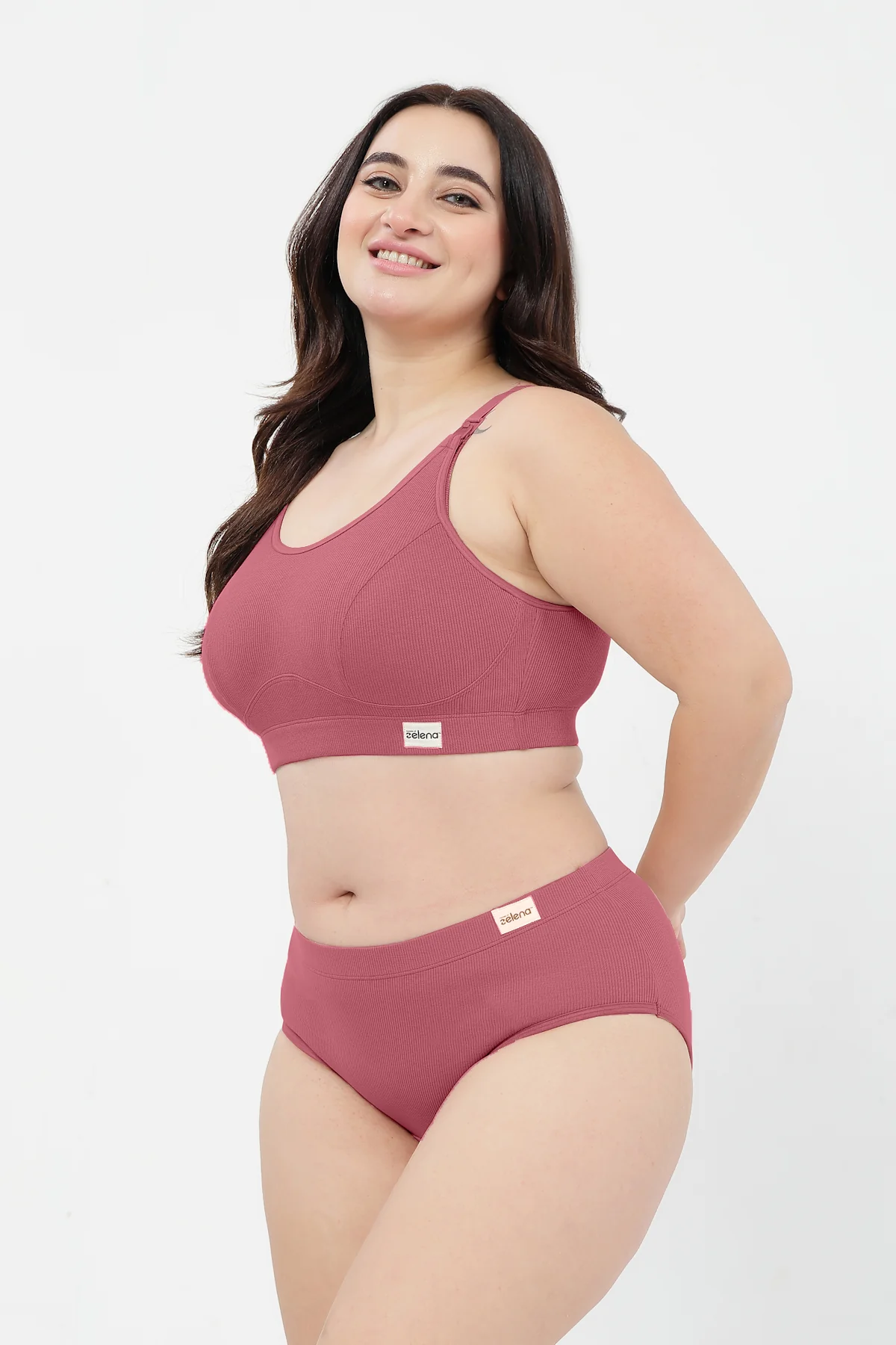 Riva Fine-Rib Cotton Feeding Bra - Blush - Image 6