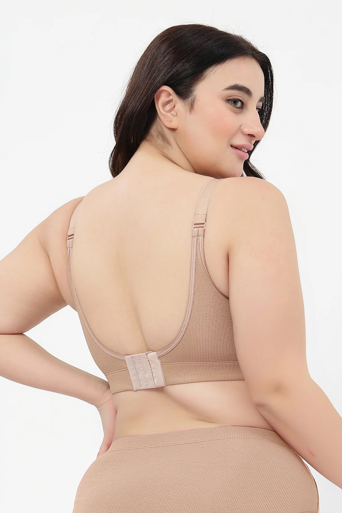 Riva Fine-Rib Cotton Feeding Bra - Skin - Image 14