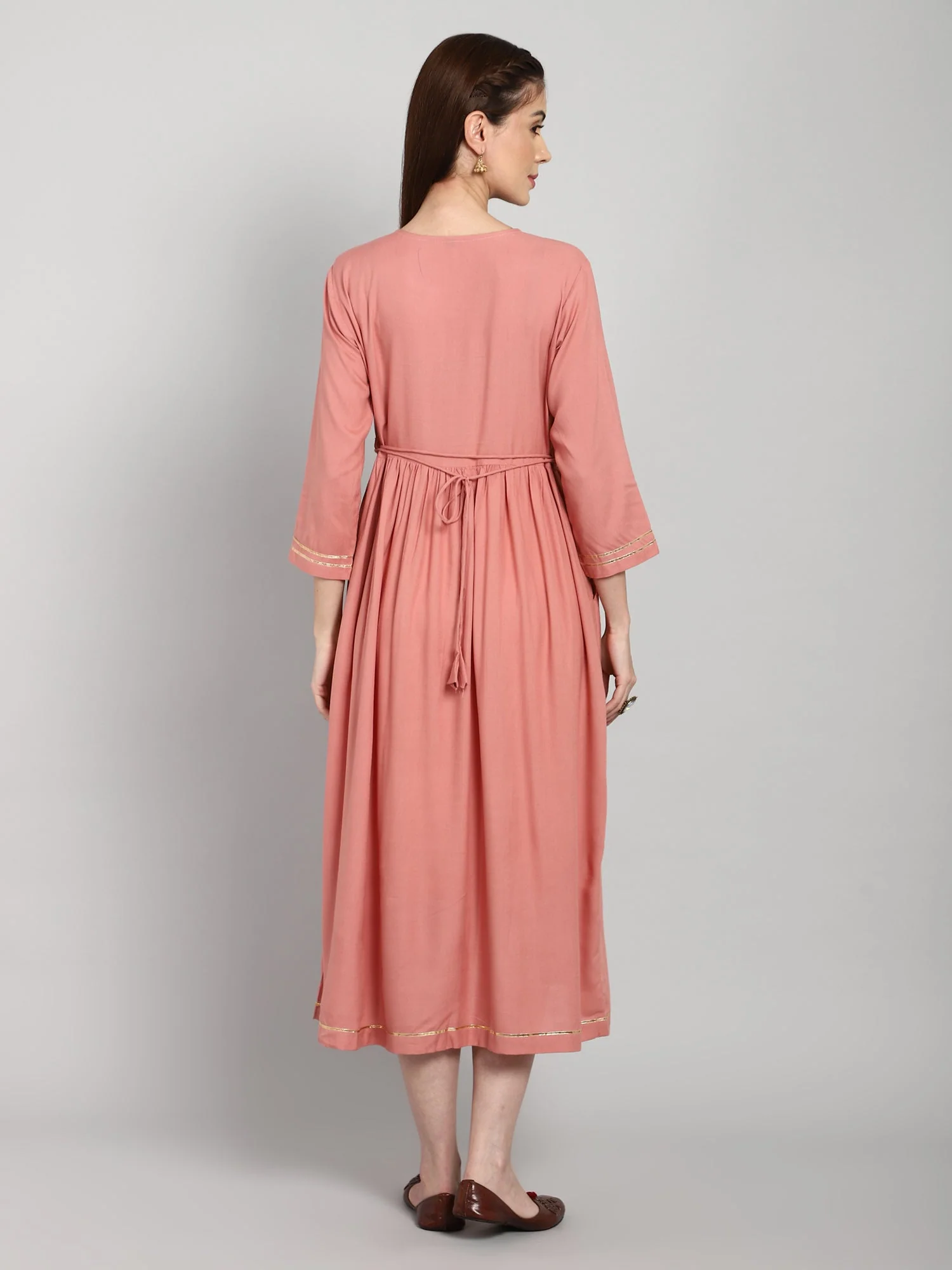 Rose Pink Maternity Kurti Dress - Image 5