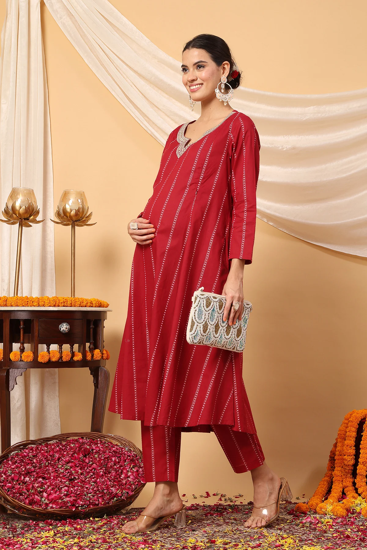 Ruby Essence Mirror Reflections Festive Maternity Feeding Suit Set - Image 10