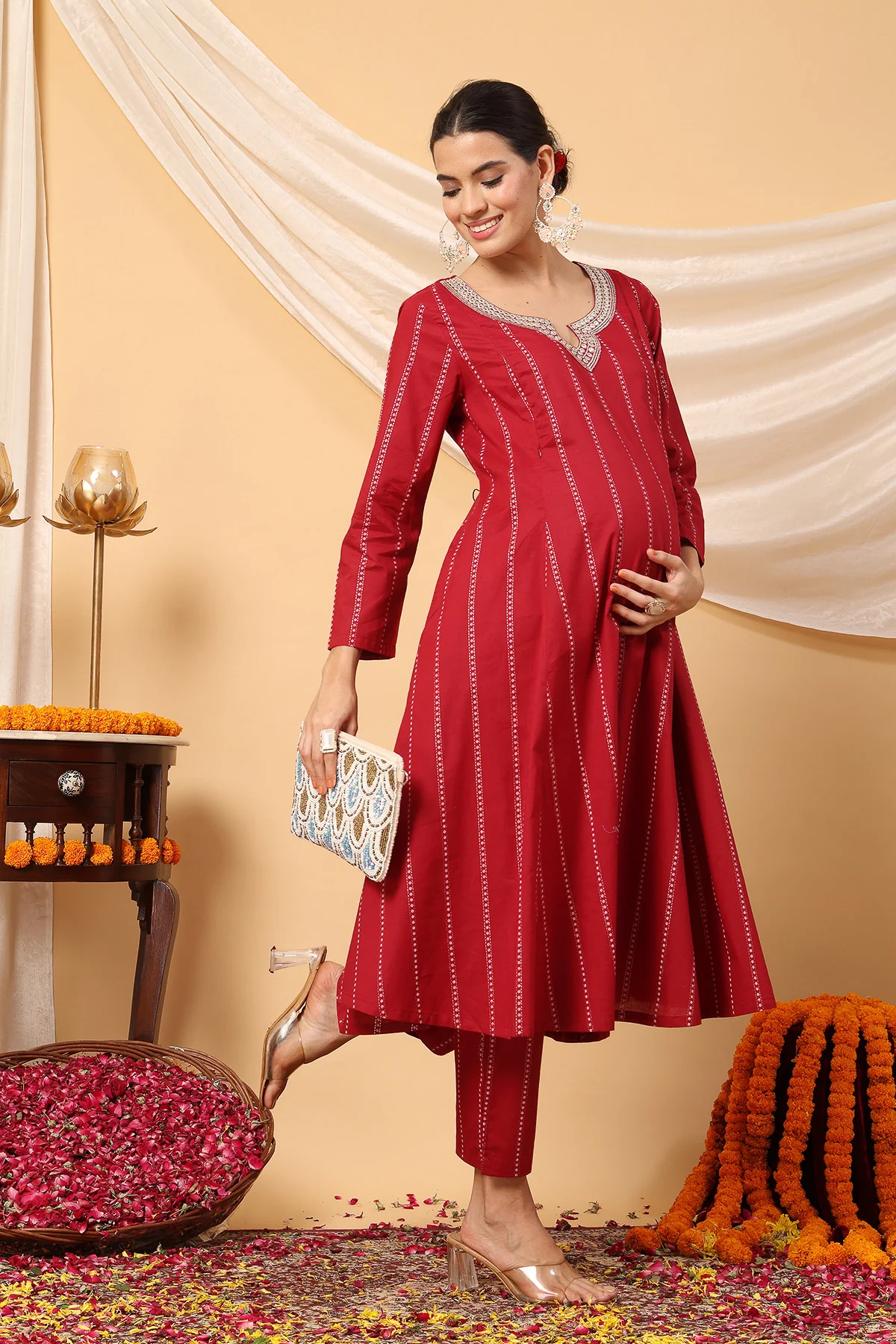 Ruby Essence Mirror Reflections Festive Maternity Feeding Suit Set - Image 12