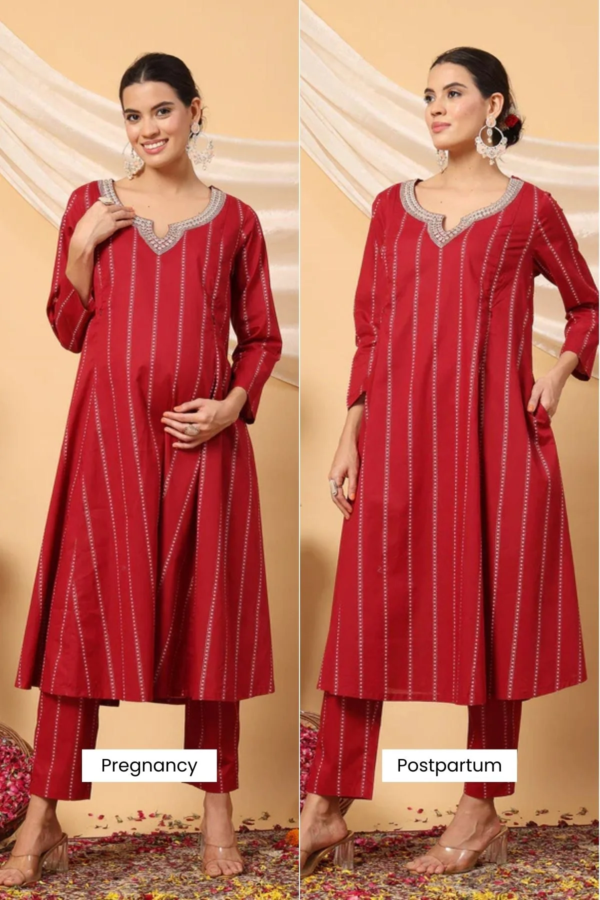 Ruby Essence Mirror Reflections Festive Maternity Feeding Suit Set - Image 14