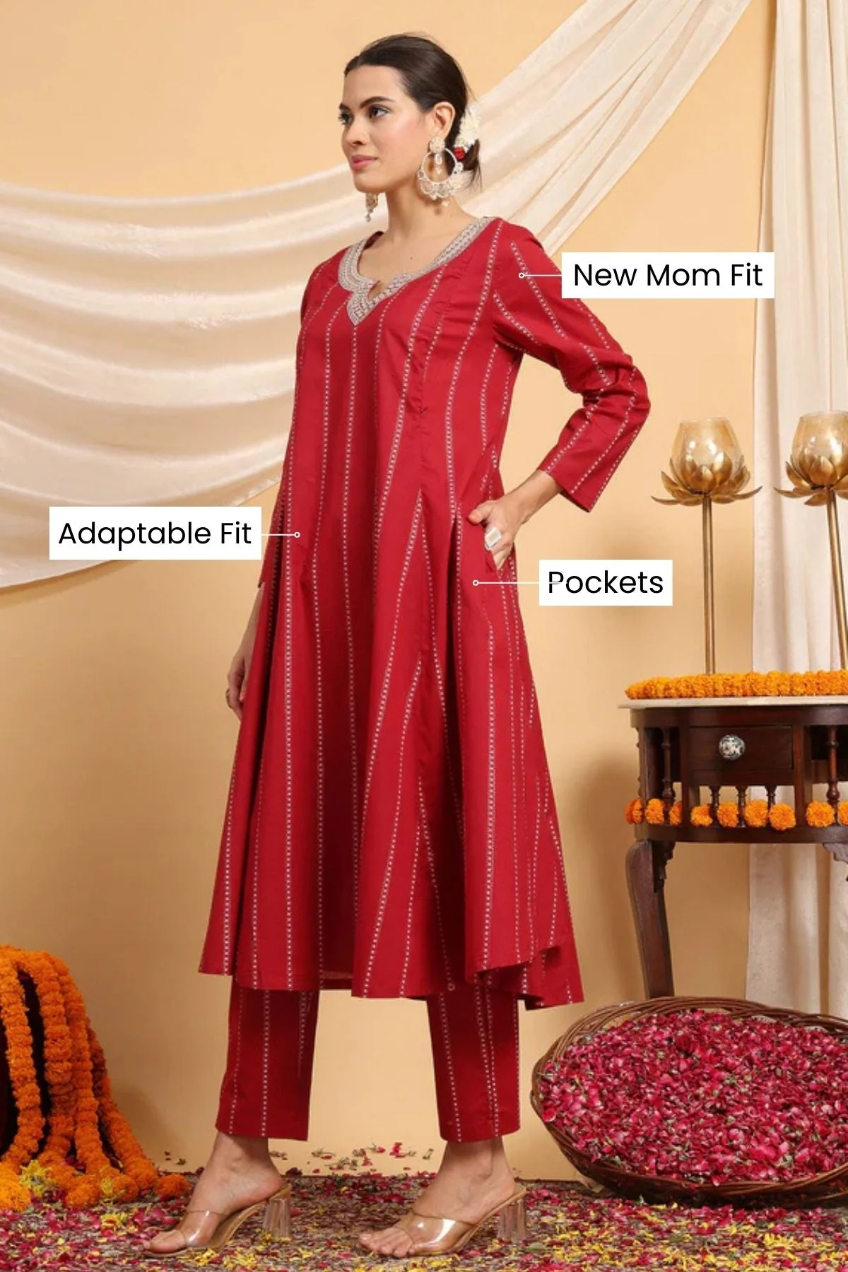 Ruby Essence Mirror Reflections Festive Maternity Feeding Suit Set - Image 15